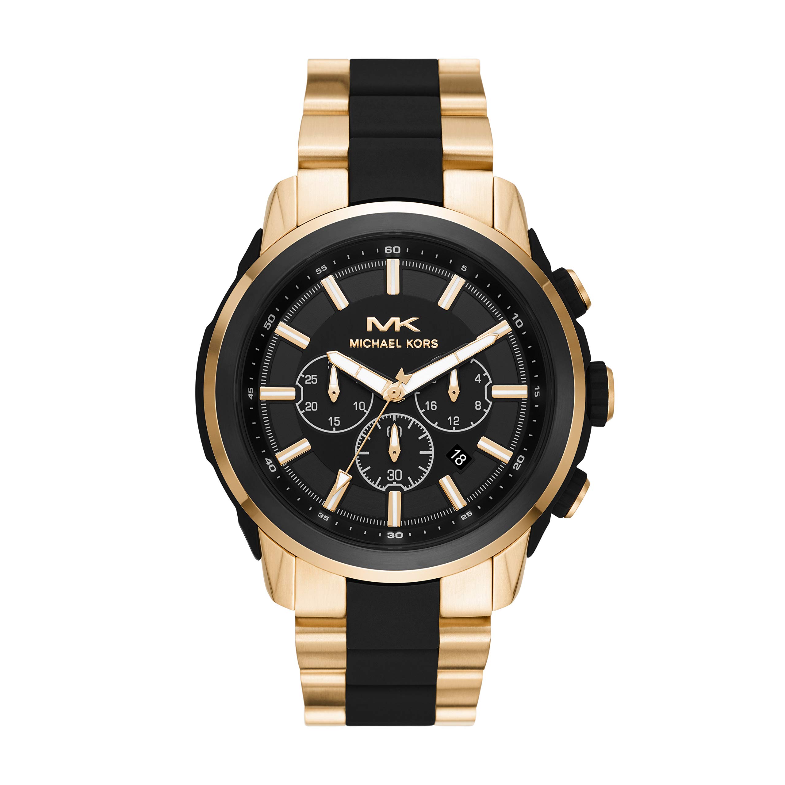 Michael Kors Men's Stainless Steel Quartz Watch with Silicone Strap - Waterproof Casual & Dress Watch for Business, Travel & Everyday Wear