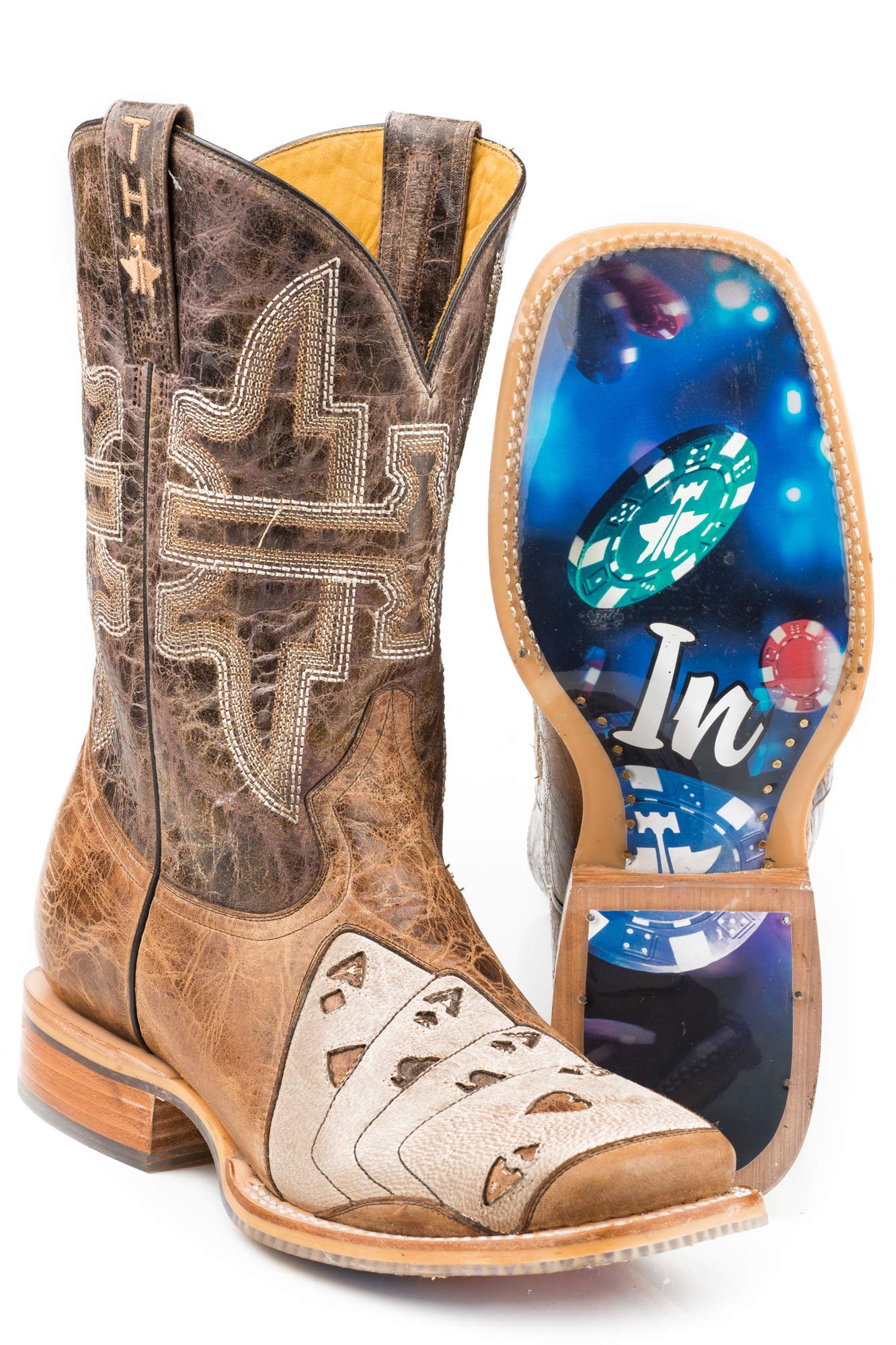 Tin Haul Men's High Roller Boots Size 7.5D - Premium Cowboy Boots for Western Riding, Country Fashion & Outdoor Work