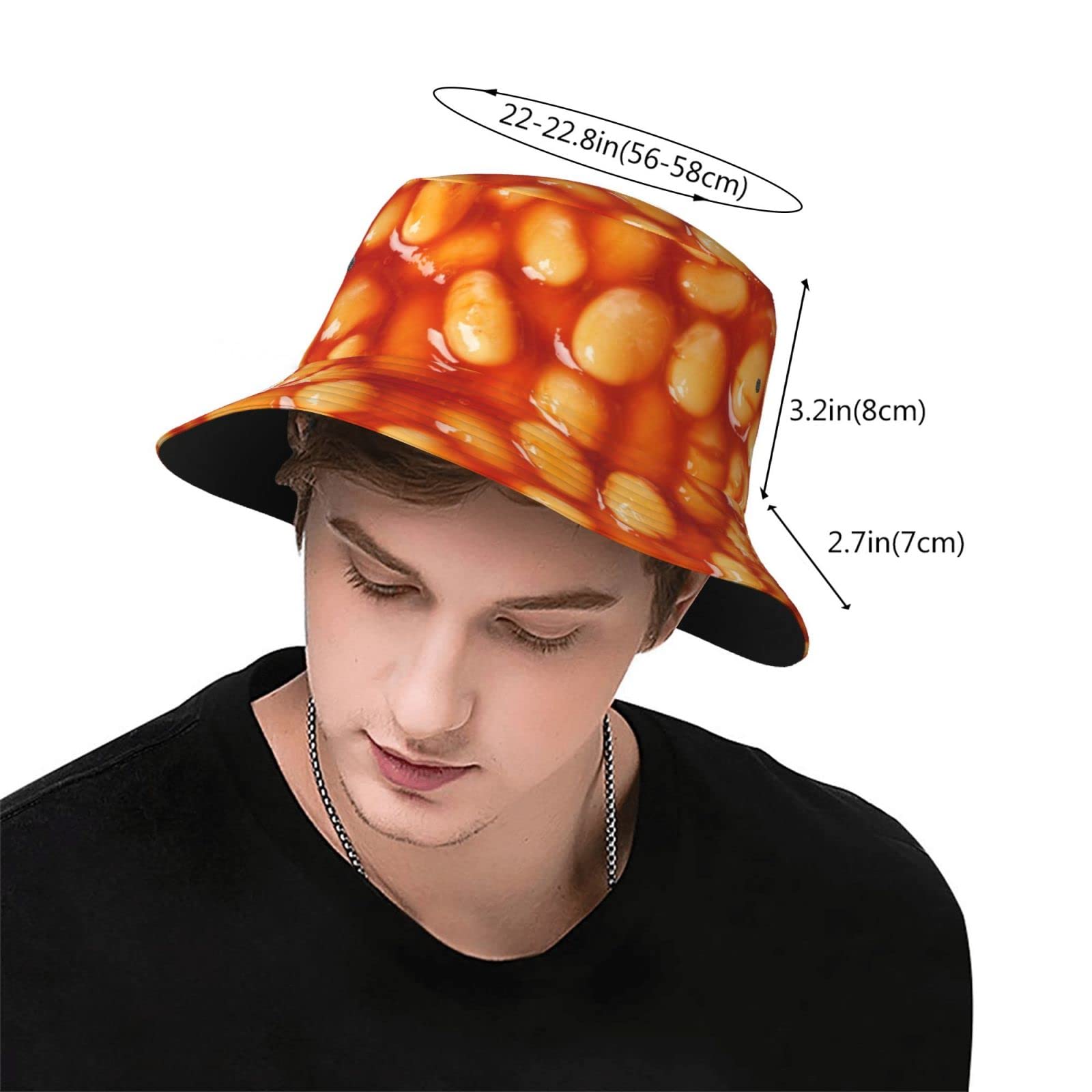 Funny Food Print Bucket Hat for Men & Boys - Lightweight Summer Fisherman Cap for Travel, Beach, Outdoor Activities | Casual Sun Hat for Picnics, Hiking, and Fishing