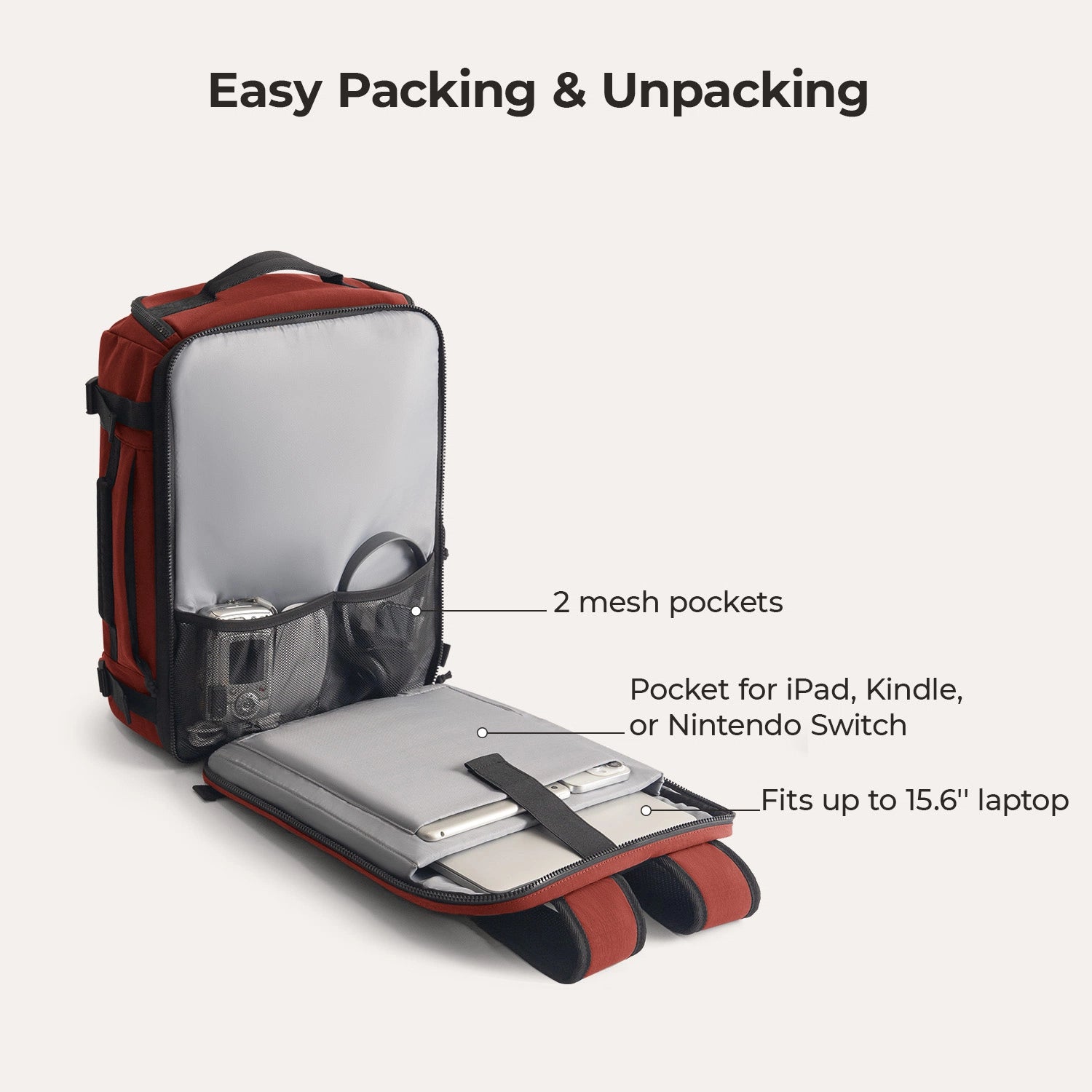 Blast Travel Backpack - Lightweight Waterproof Carry-On Backpack for Men & Women - Perfect for Airplane, Hiking, Camping & Daily Commute
