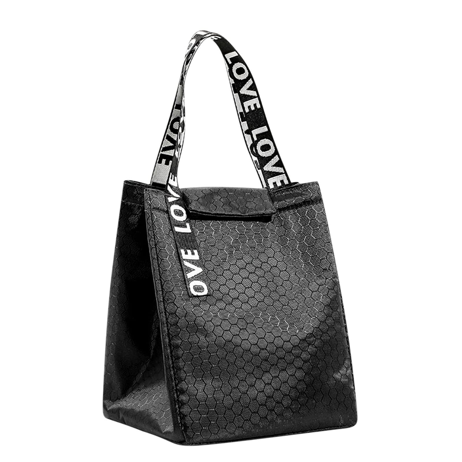 Reusable Insulated Lunch Bag - Large Waterproof Lunch Tote for Men & Women - Perfect for Office, School, Picnics & Travel (Black, 1 Pack)