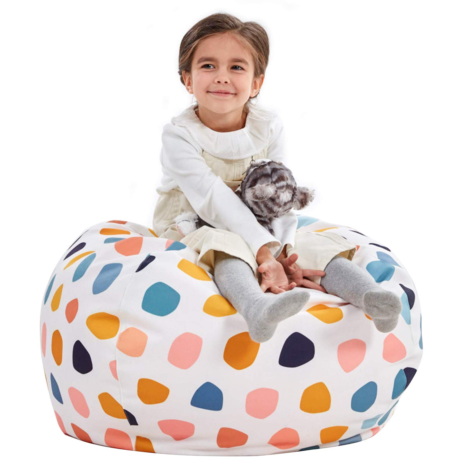 **Nobildonna Stuffed Animal Storage Bean Bag Chair Cover – Large Kids Bean Bag Chair Without Filling for Girls & Toddlers – Organize Soft Plush Toys – Perfect for Playrooms, Bedrooms & Daycare Centers**