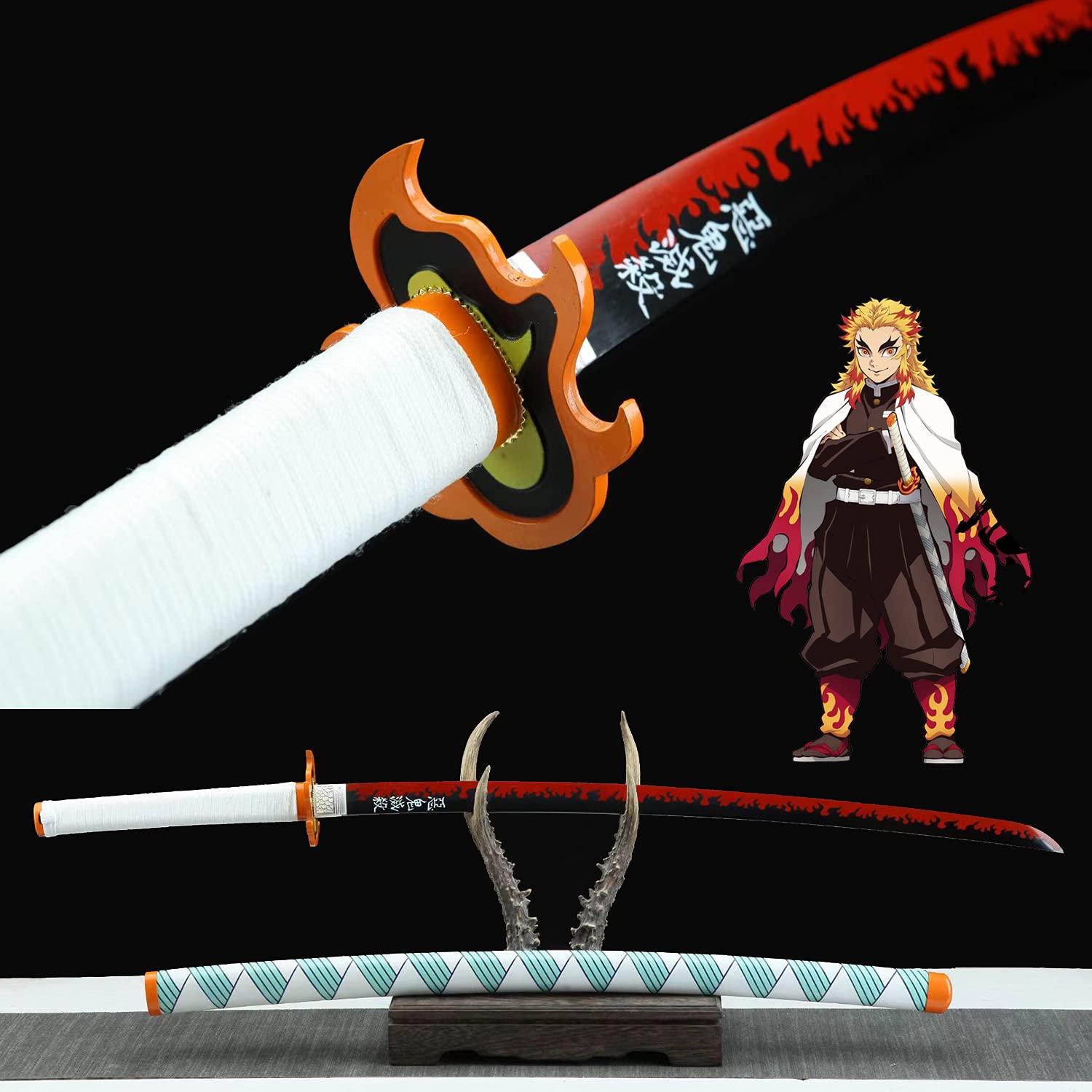 Demon Slayer Katana Sword - Kimetsu no Yaiba Anime Replica - Tanjiro Kamado & Shinobu Kochou Cosplay Prop - High Carbon Steel Blade - Perfect for Anime Conventions, Halloween Costumes & Collector's Display