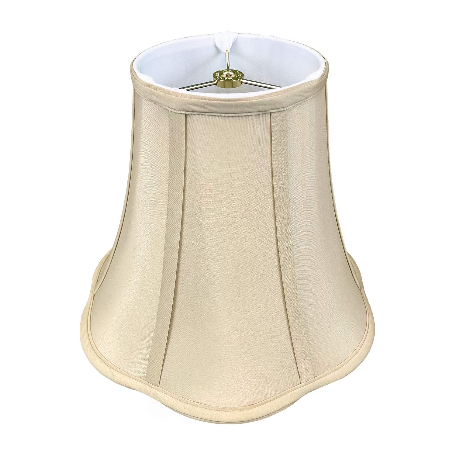 Royal Designs Flare Bottom Outside Corner Scallop Bell Lamp Shade - Beige, 8