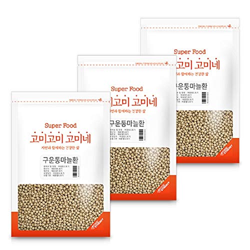 Organic Korean Roasted Whole Garlic Granules 300g (Pack of 3) - Premium Healthy Superfood, High Absorption, Ready to Eat - Perfect for Cooking, Seasoning & Immune Support