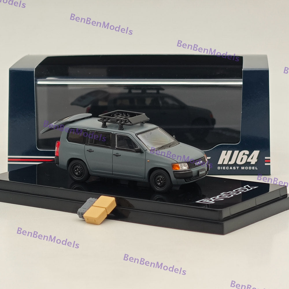 1/64 Scale Hobby Japan Toyota Probox Customized Version Matte Gray Diecast Model Car HJ643062GY - Perfect for Collectors, Display, and Toy Car Enthusiasts