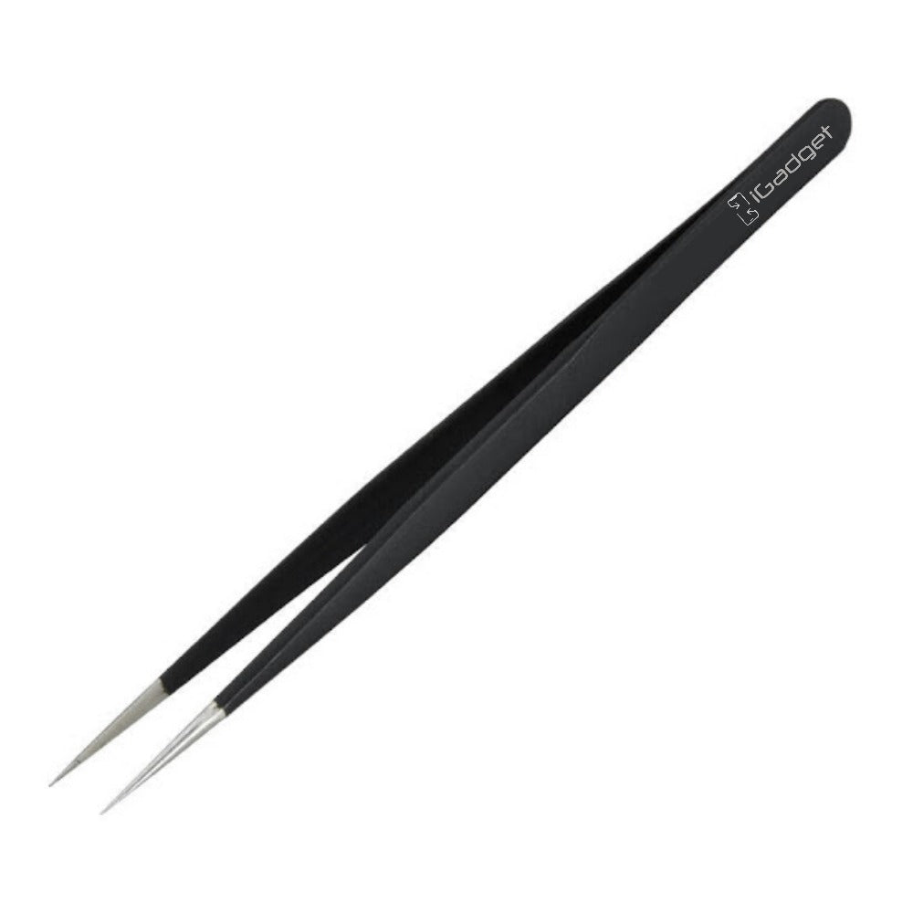 ESD Anti Static Stainless Steel Straight Tweezers - Precision ESD Safe Tweezers for Electronics, Jewelry Making, and Lab Use | ESD 11