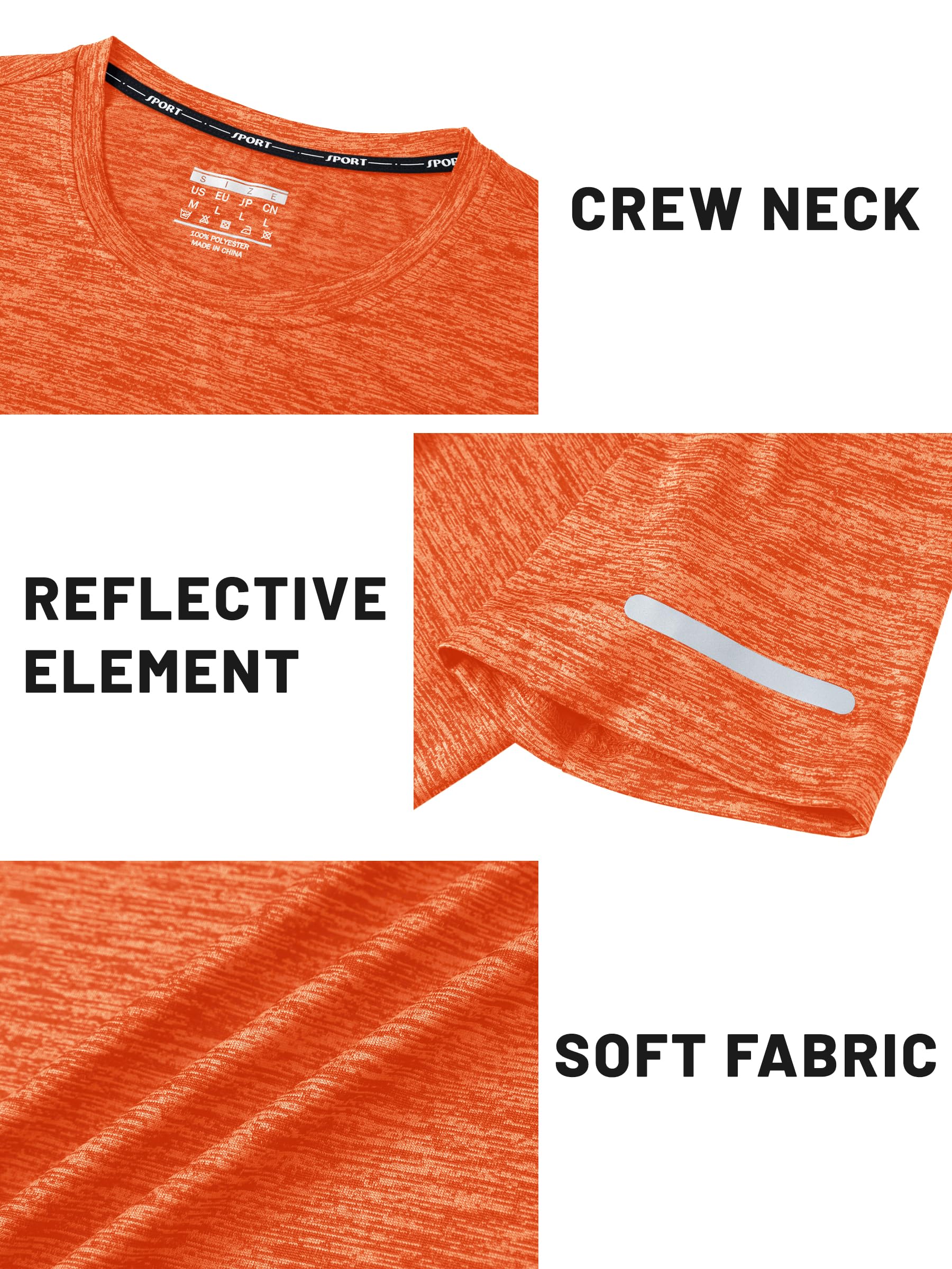 TACVASEN Men's Workout Shirts - Short Sleeve Athletic Dry Fit T-Shirts for Running, Gym & Training - Breathable Moisture Wicking Crewneck Tee - Perfect for Workouts, Jogging & Outdoor Activities