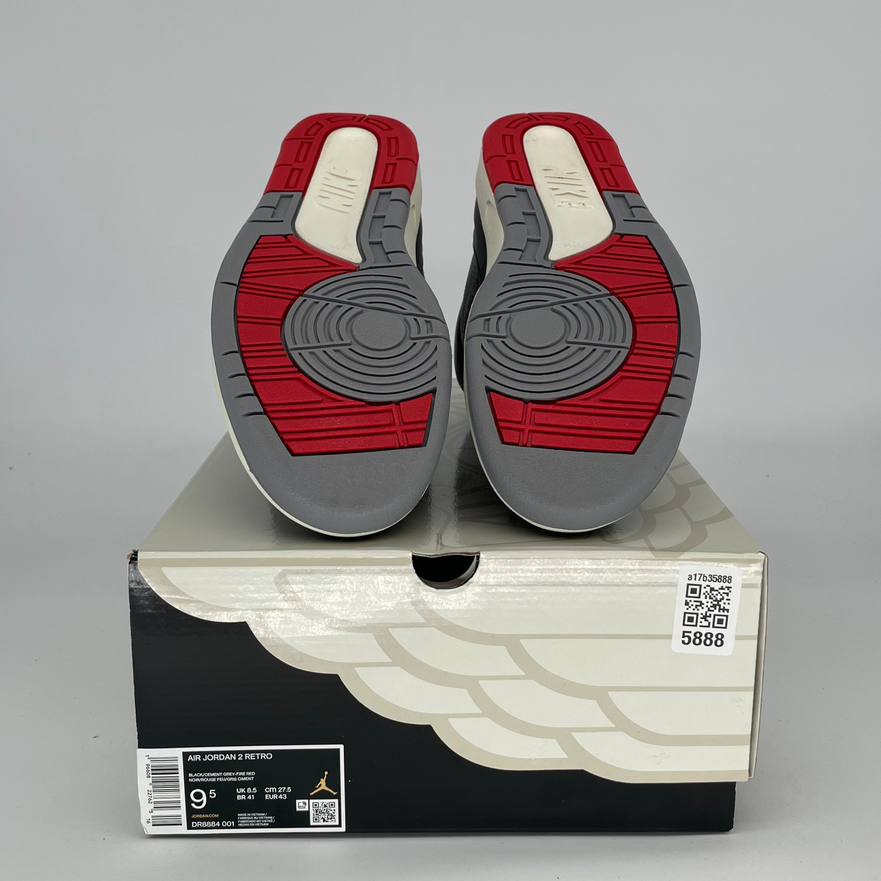 AIR JORDAN 2 Retro Black Cement Men's Basketball Shoes Size 9.5/11W (DR8884-001) - Perfect for Streetwear, Sneaker Collection & Basketball Games