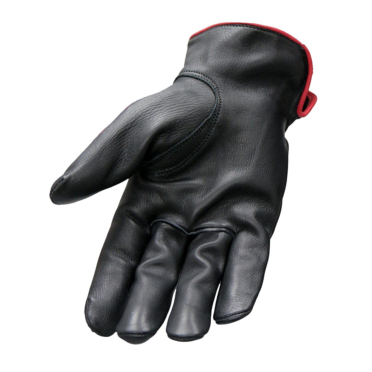 Hot Leathers GVD2002 Unisex Black 'Bolt' Deerskin Leather Gloves - Medium Size | Winter Motorcycle Riding, Driving & Outdoor Activities