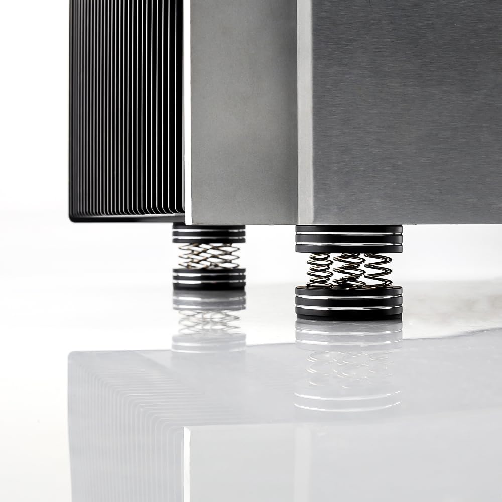 Tertullus Speaker Spikes 4PCS HiFi Spring Isolation Feet, Aluminum Non-Slip Shockproof Turntable Stand Pads for Audio, Speakers, Subwoofers, Home Theater, Turntable DAC, Perfect for Studio and Living Room Setup (Black)