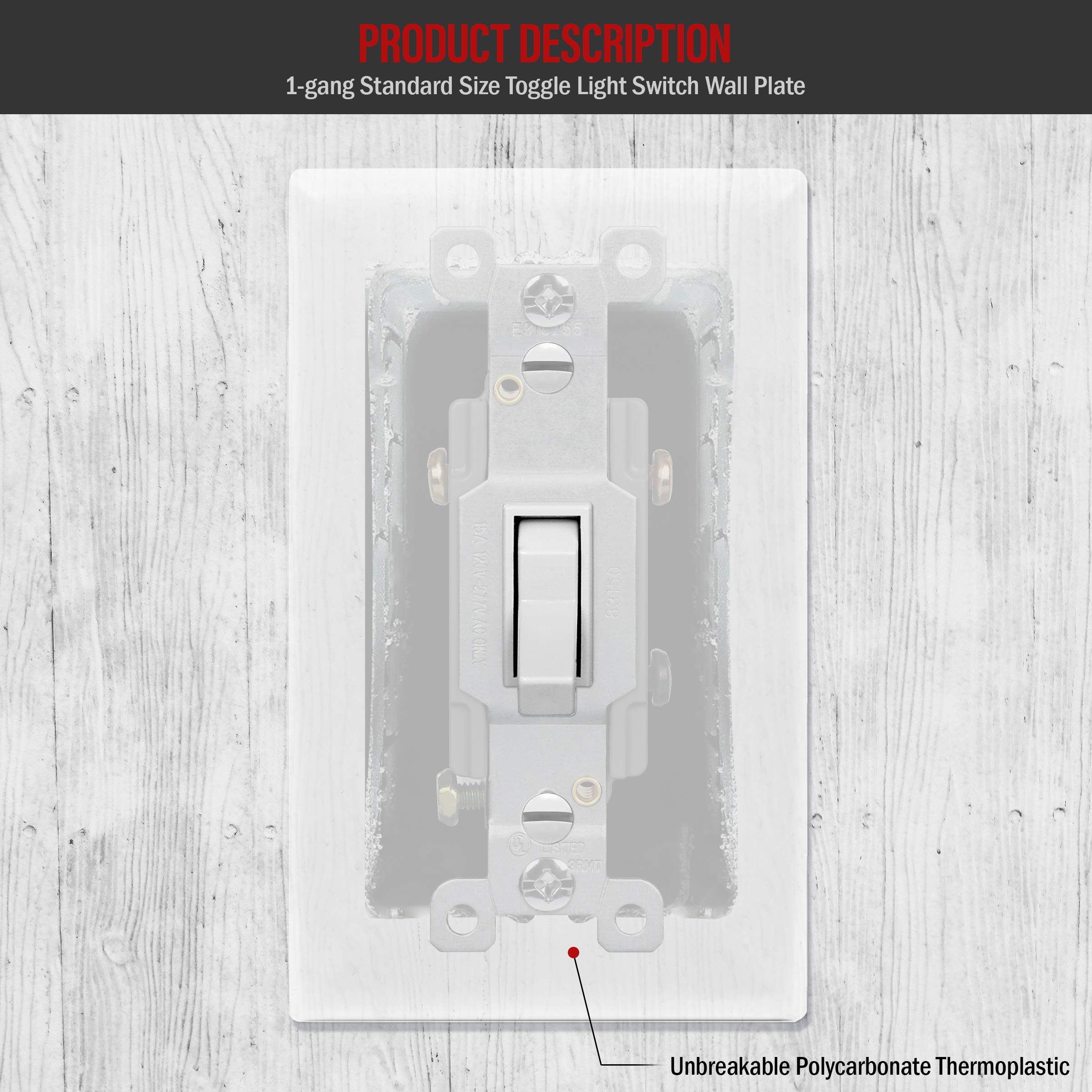 ENERLITES 10-Pack Duplex Wall Plate & Switch Cover for Home & Office