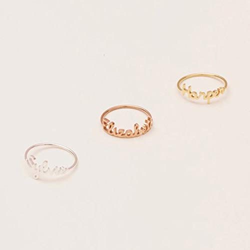 Personalized Promise Ring for Women - Custom Engraved Name Ring - Best Friend Jewelry Gift for Her - Perfect for Anniversaries, Birthdays & Special Occasions