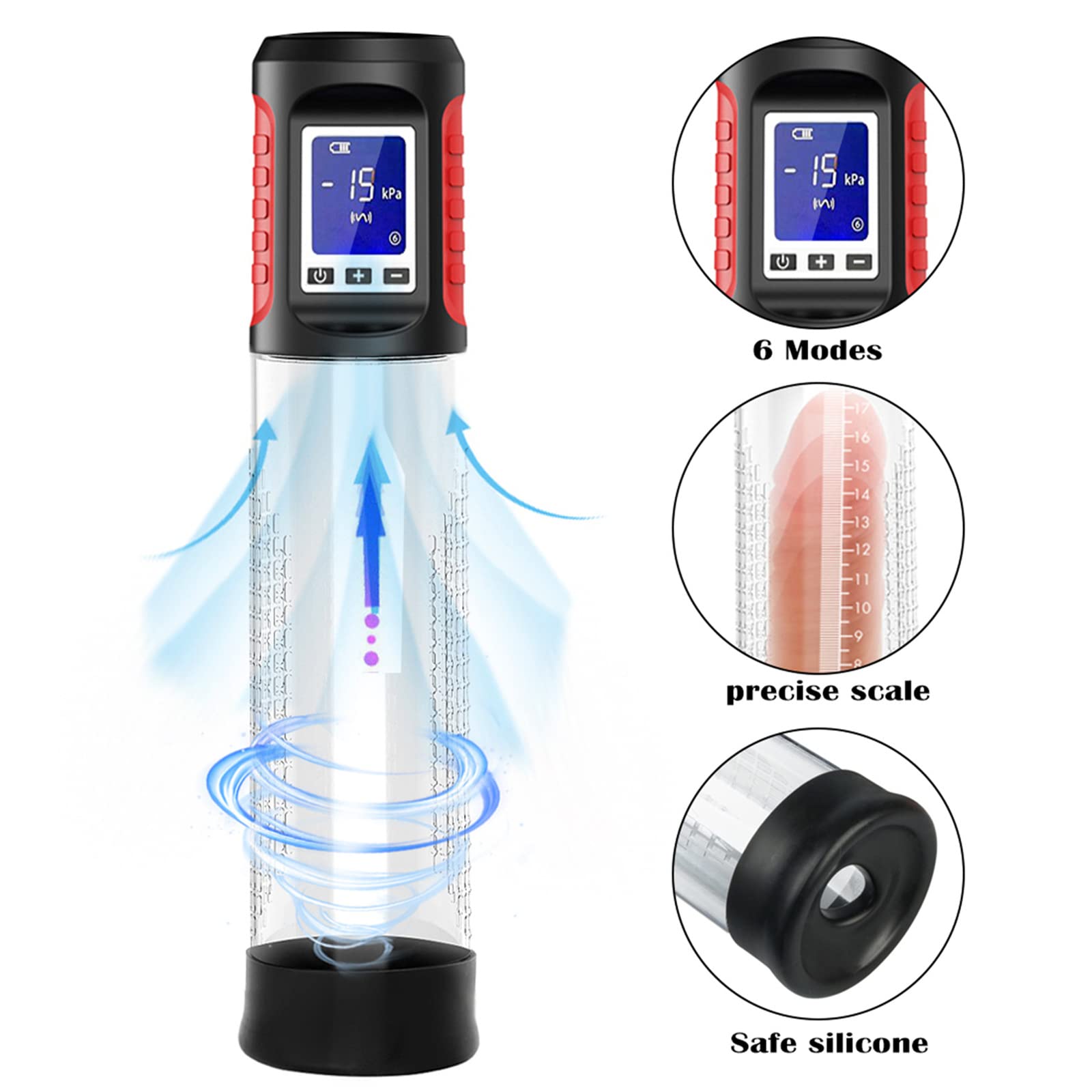Electric Penis Pump for Men - Penis Enlarger & Erection Device with Vibrator & Vagina Sleeve - Male Vacuum Pump for Enhanced Pleasure & Performance - Perfect for Solo Play, Couples Use & Sexual Wellness