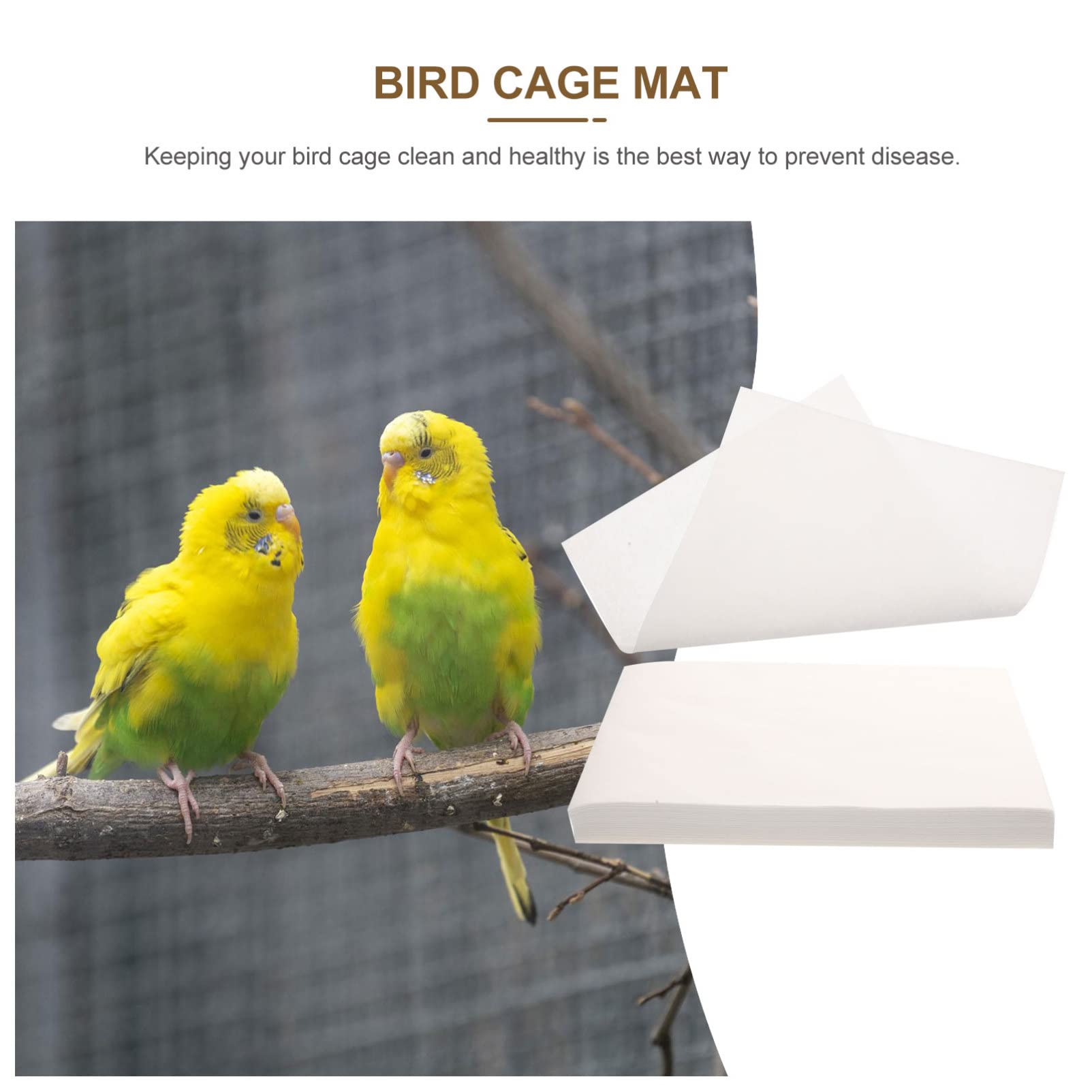 DOITOOL 100-Pack White Non-Woven Cage Liners - Absorbent Pet Bedding for Guinea Pigs, Rabbits, Birds & Small Animals | Cage Liner for Parakeets, Parrots | Water-Absorbing Cage Mat for Easy Cleanup & Odor Control | Perfect for Daily Use in Small Animal Cages & Aviaries