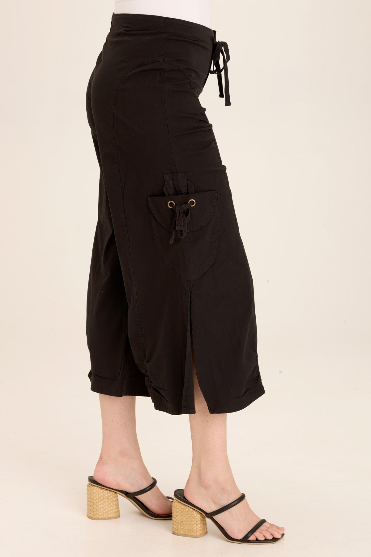 Cargo Gaucho Crop Pants for Women - High Waisted Utility Hiking Pants with Pockets | Perfect for Outdoor Adventures, Travel & Casual Wear
