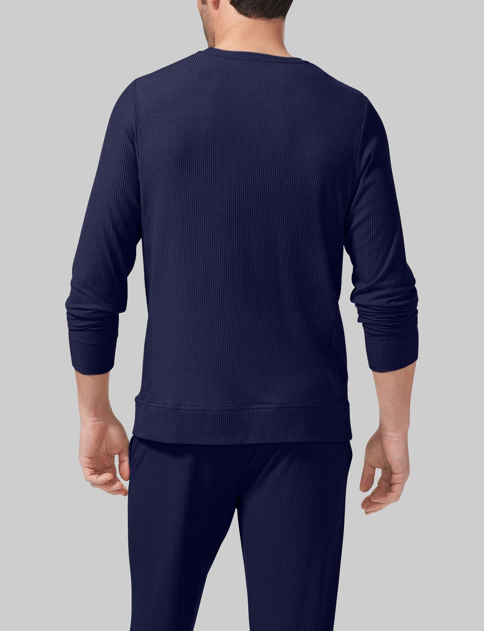 Zen Ribbed Crew Neck Sweatshirt for Women - Soft Cotton Blend Pullover for Casual Wear, Loungewear & Street Style Fashion