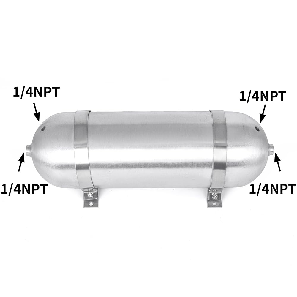 3 Gallon Aluminum Air Tank with 1/4 Inch NPT Ports - Lightweight & Durable for Air Suspension Systems, Off-Road Vehicles, and Paintball Guns