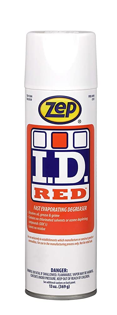 Zep I.D. Red Industrial Degreaser Aerosol - 13 oz (Case of 12) 9601 - Noncorrosive Fast-Acting Degreaser for Metal Surfaces | Removes Oil, Grease & Grime | Ideal for Manufacturing, Automotive & Workshop Cleaning