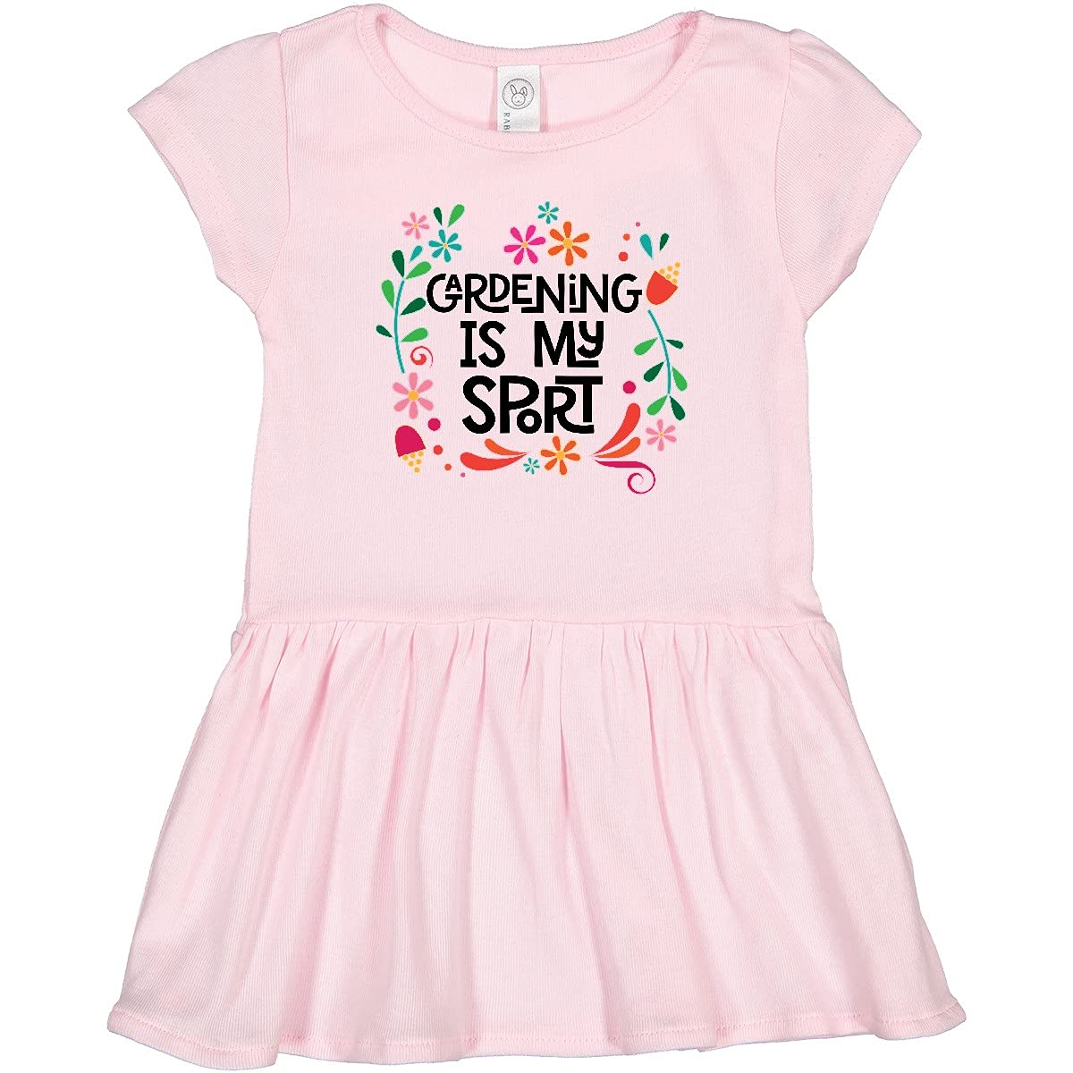 Inktastic Gardening is My Sport Toddler Dress - Cute & Comfortable Toddler Outfit for Girls, Fun Gardening-Themed Cotton Dress for Outdoor Play, Preschool & Spring Activities