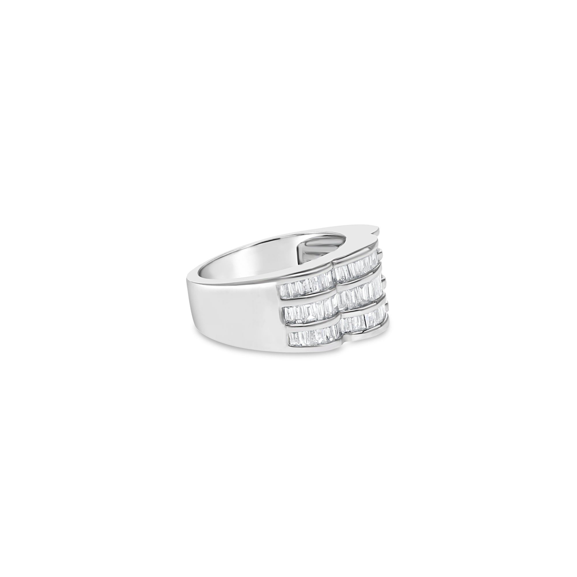 Elegant Wavy Baguette Diamond Cocktail Ring for Women | 14K Gold Plated Statement Jewelry | Perfect for Evening Parties, Weddings & Special Occasions