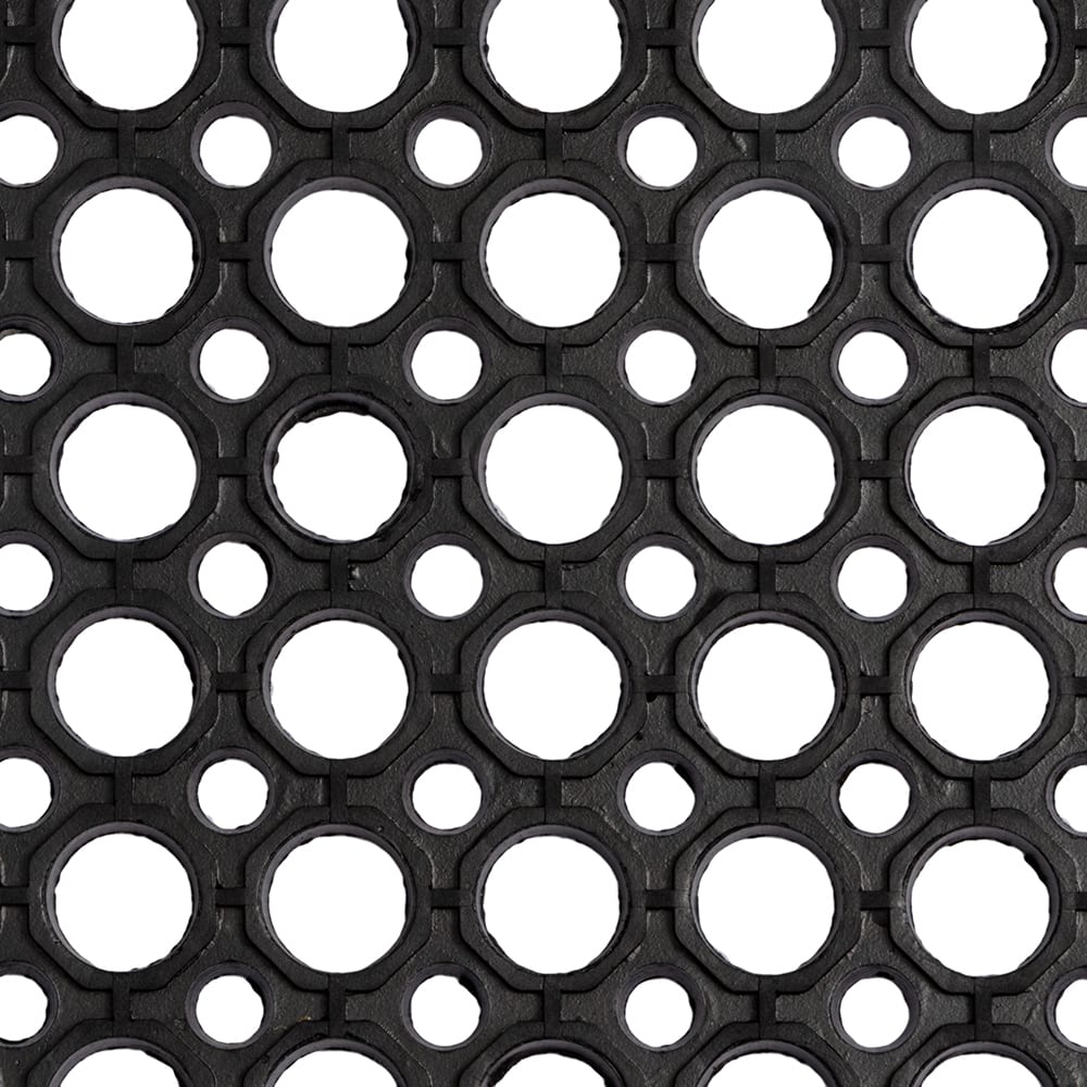 Winco 3' x 5' Anti Fatigue Kitchen Mat - Black Comfort Floor Mat for Standing, Cooking, and Workstations - Ergonomic Support for Chefs, Nurses & Office Workers