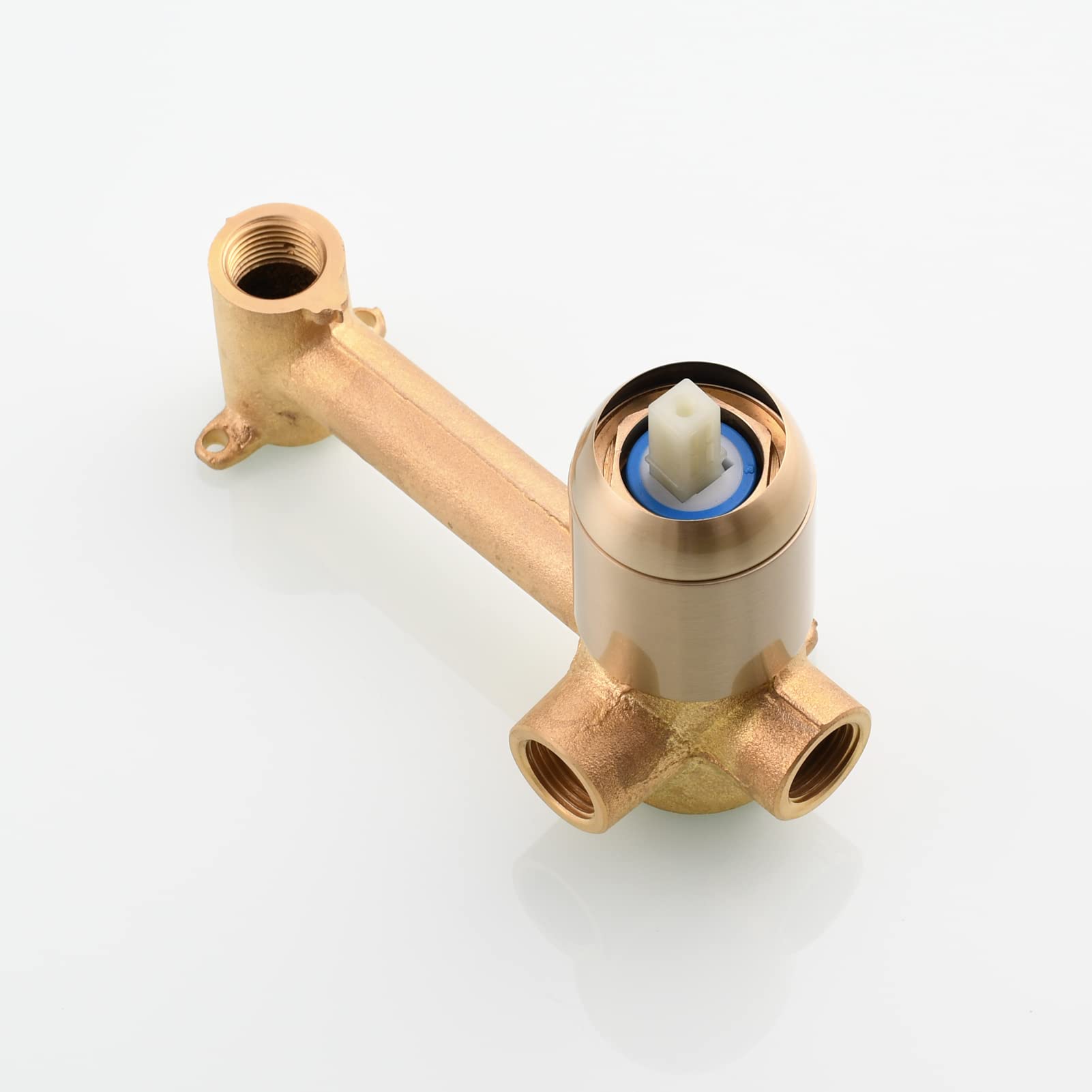 360° Rotating Wall Mount Faucet - Brushed Gold Brass Single Handle Vessel Mixer Tap for Bathroom Sink - Modern Waterfall Spout Design - Perfect for Small Bathrooms, Vanities & Vessel Sinks (Model BJ6083A)