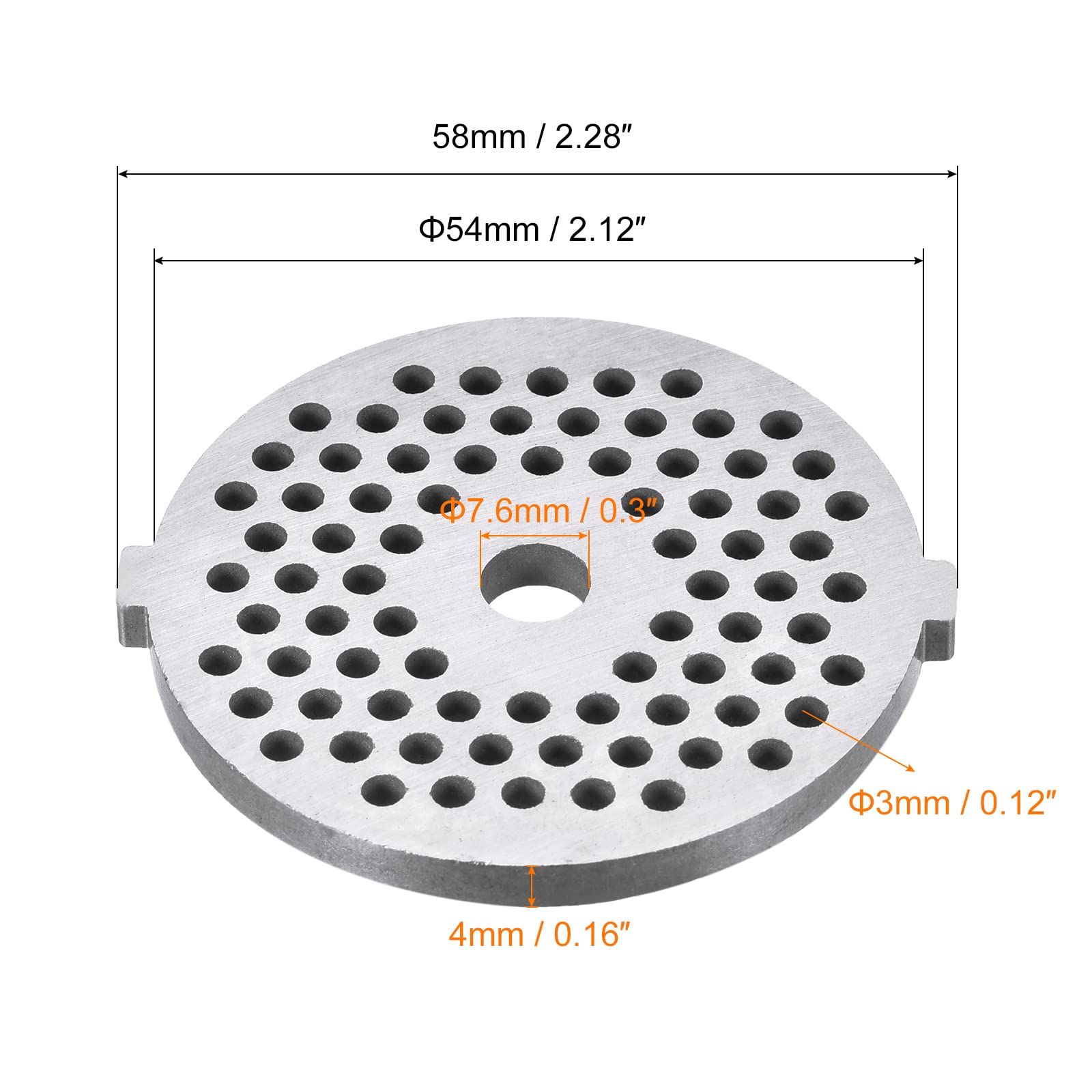 Premium 3mm x 54mm Stainless Steel Meat Grinder Plate Replacement - Compatible with Most Meat Grinders - Perfect for Home Kitchens, Butcher Shops & Food Processing