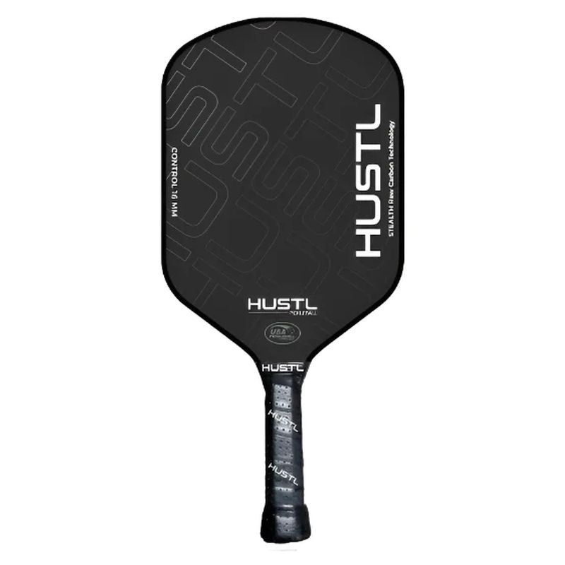 HUSTL Stealth Control Raw Carbon 16mm Pickleball Paddle - Premium Lightweight Paddle for Competitive Play & Outdoor Recreation