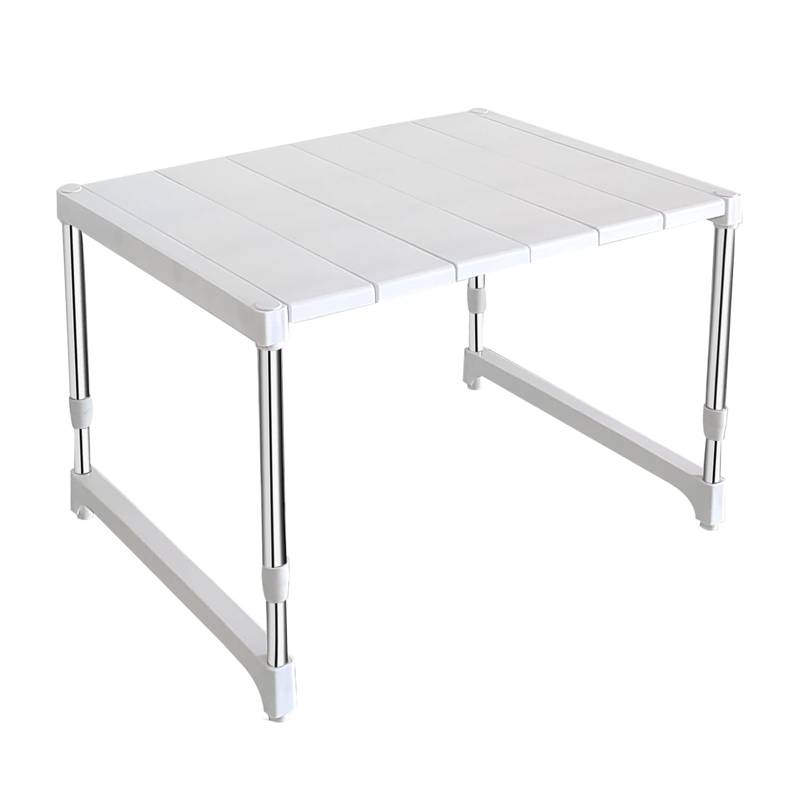 Upgraded Adjustable Tension Shelf - Expandable Cabinet Organizer for Kitchen, Bathroom, Closet & RV - 15