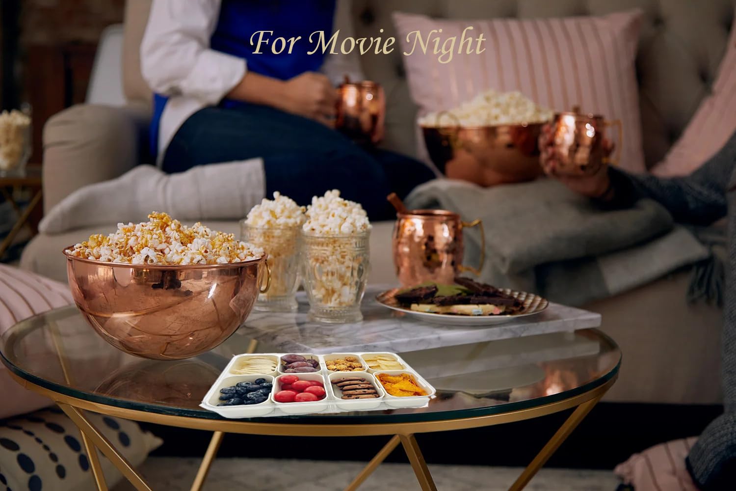 Divided Clear Snackle Box Container with Lid & Handle - 3 Compartment Charcuterie Board for Fruits, Candy, Vegetables, Nuts & Snacks - Perfect for Party Platters, Travel Food Storage & Picnic Organizer - BPA-Free Plastic Serving Tray for Home, Office & Outdoor Use