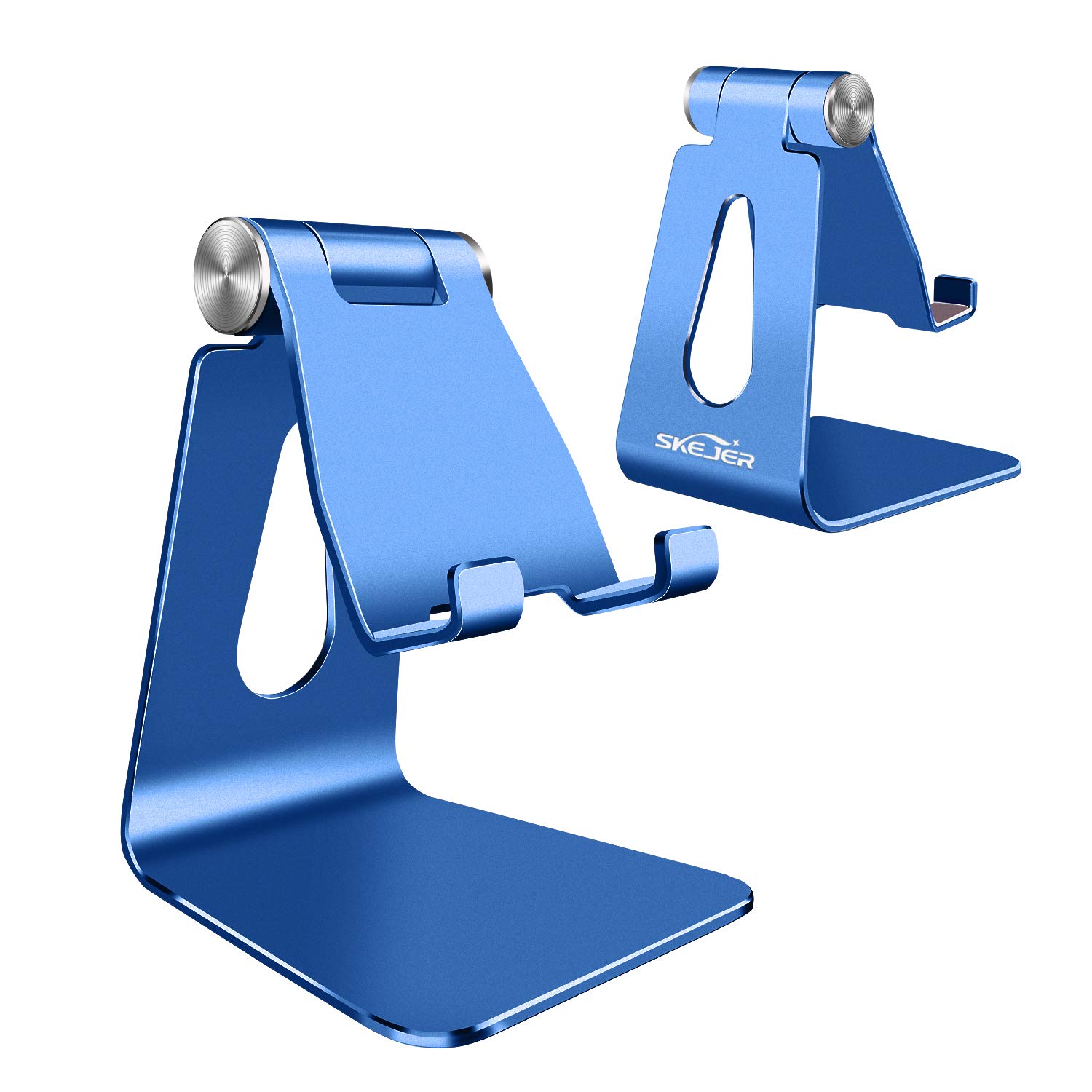 Adjustable Aluminum Phone Stand Holder - Universal Desktop Dock for iPhone 12, iPad, Samsung Galaxy & All Smartphones/Tablets Under 10 Inches (Royal Blue) - Perfect for Home Office, Video Calls & Hands-Free Viewing