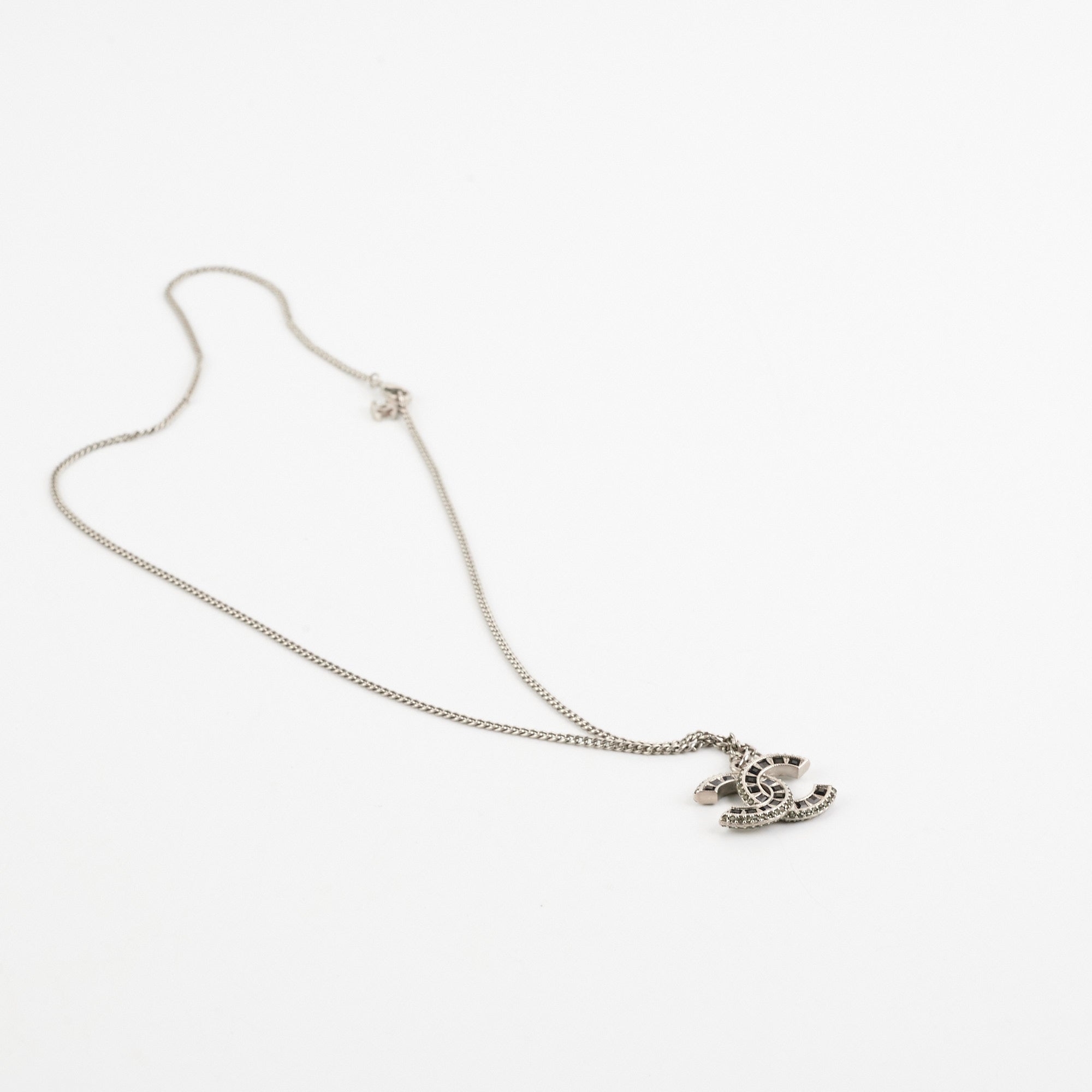 Chanel CC Logo Pendant Necklace in Sterling Silver - Elegant Jewelry for Women, Perfect for Parties, Weddings & Everyday Wear