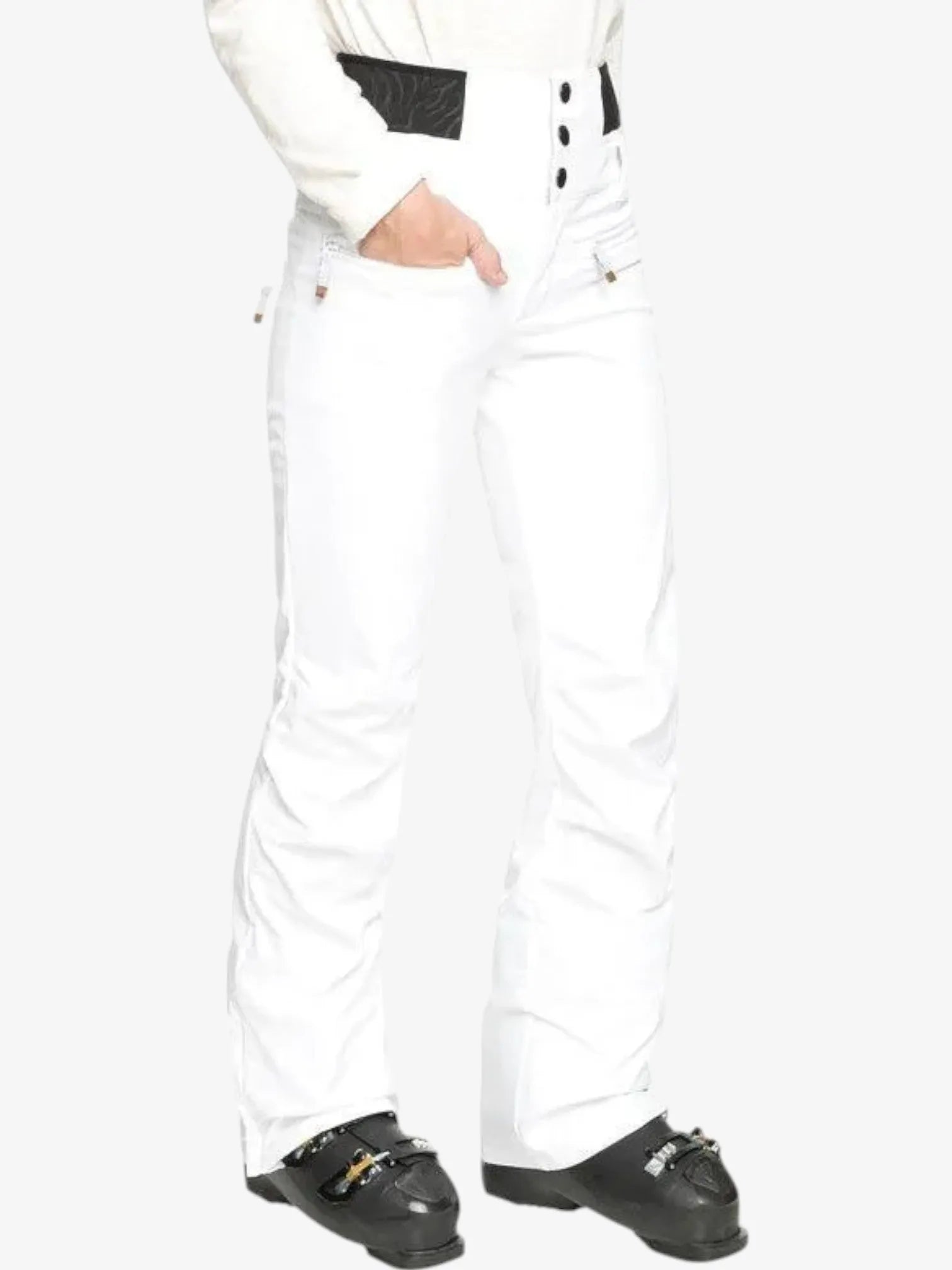 ROXY Women's Snow Rising High Snowboard Pants - White - Waterproof & Insulated for Winter Sports & Outdoor Adventures