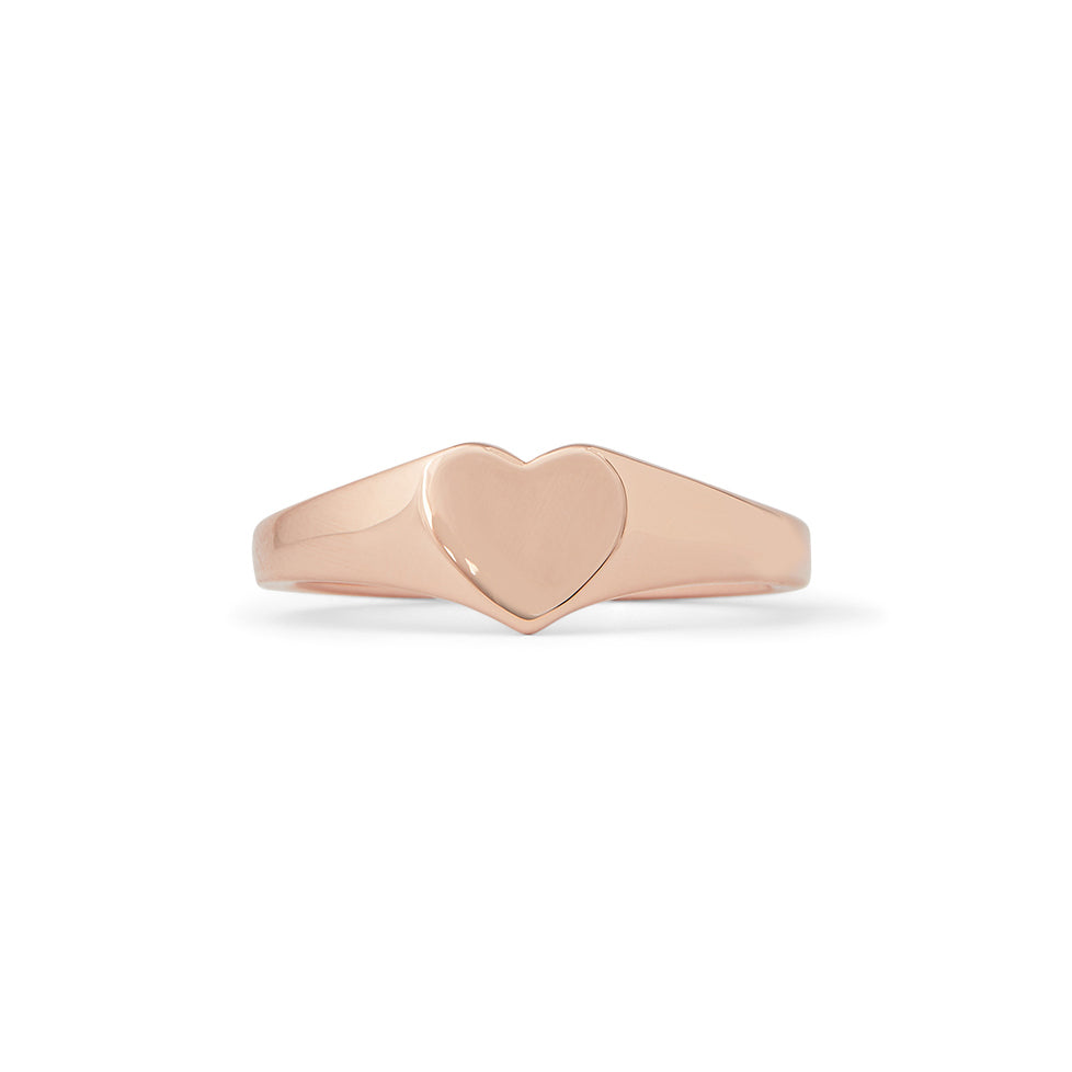 Heart Signet Ring Size 7 - Sterling Silver Personalized Initial Ring for Women - Perfect for Valentine's Day, Anniversary & Everyday Wear