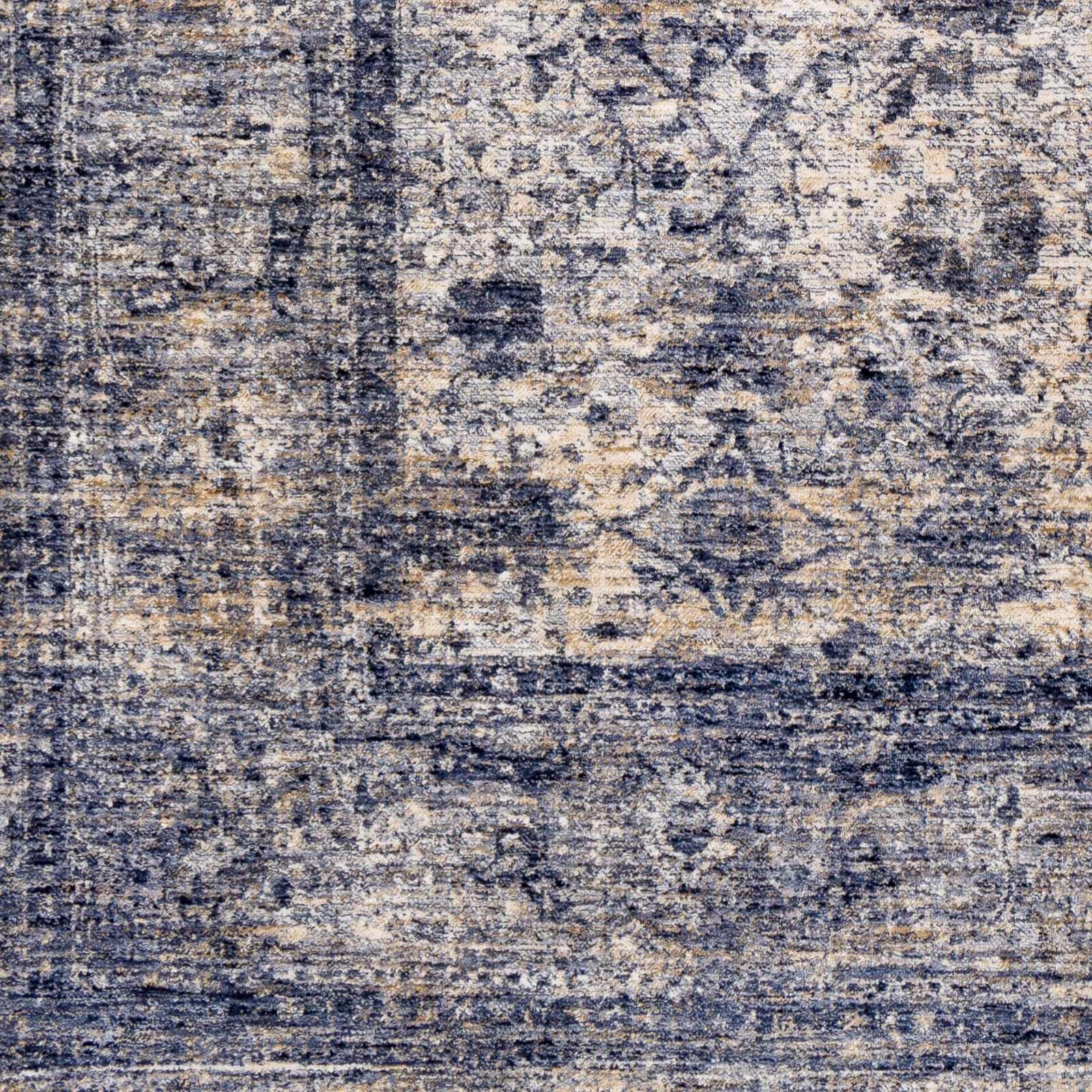 Hauteloom Accokeek Traditional Blue and Beige Area Rug 8' x 10' - Soft Living Room & Bedroom Carpet for Home Decor - Perfect for Cozy Spaces, Family Gatherings, and Relaxing Evenings
