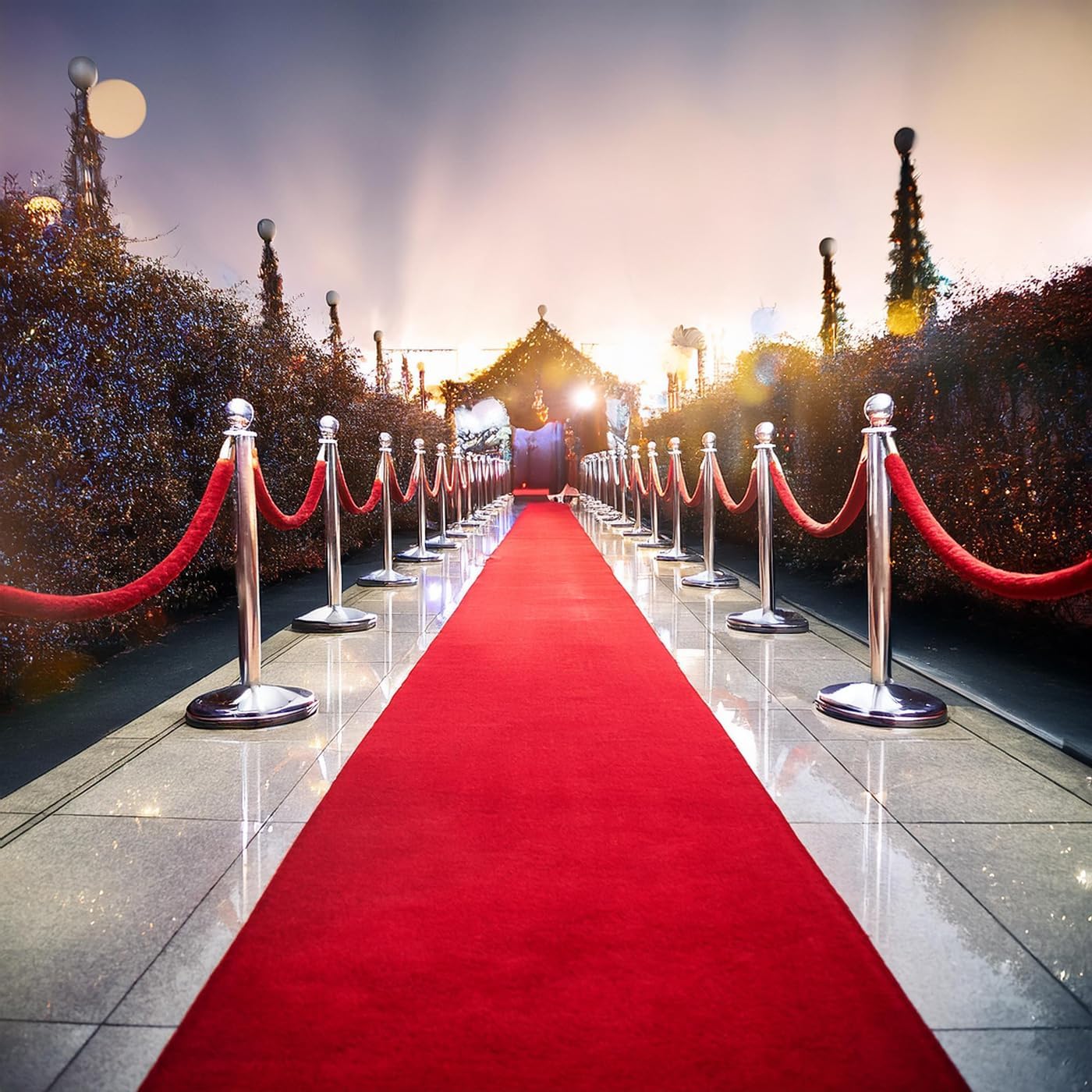 BannerBuzz Hollywood Red Carpet Runner - Non-Slip Aisle Rug for Weddings, Events & Parties (3'x6') | Indoor/Outdoor Step & Repeat Backdrop for Christmas, Birthdays, Movies & Office Decor