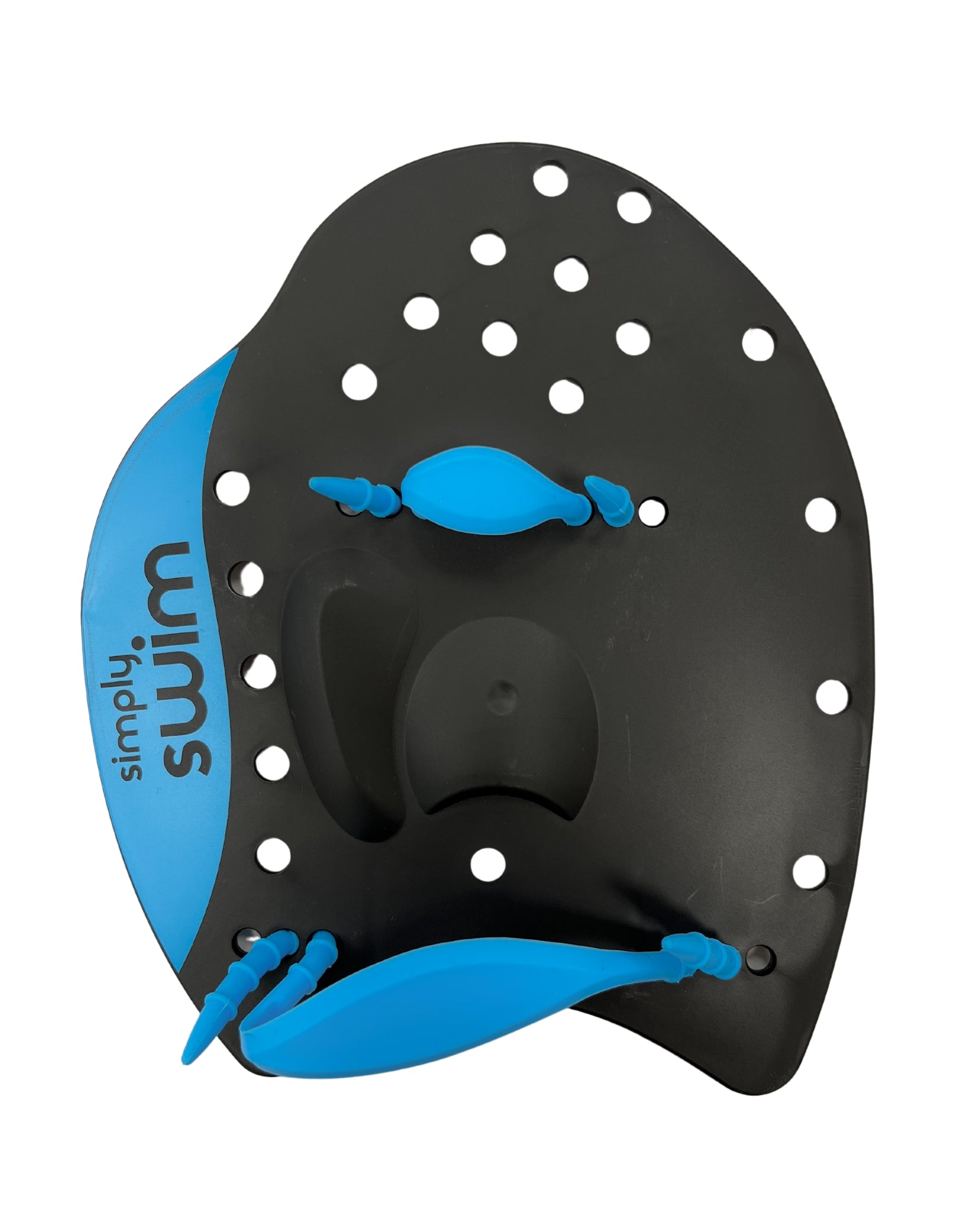 Premium Hand Swim Paddles - Black & Blue Training Gear for Swimmers (3 Size Options) - Improve Stroke Technique for Pool, Open Water & Triathlon Training