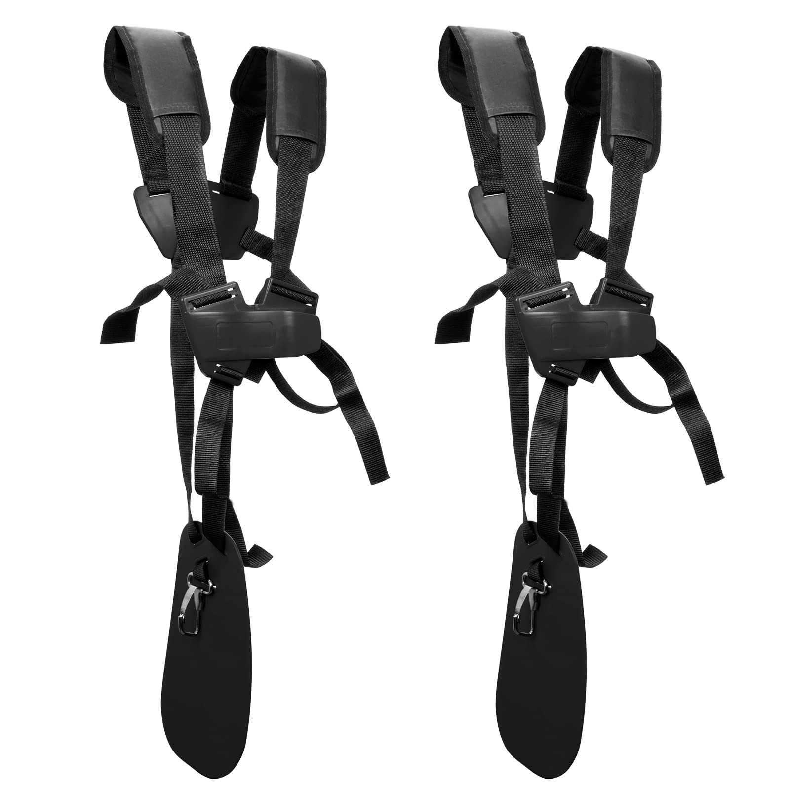 WEIBOND Trimmer Shoulder Strap - Heavy Duty Double Shoulder Harness for Grass Trimmer, Brush Cutter & Lawn Mower - Adjustable Comfort Strap with Nylon Belt (2PCS, Black) - Perfect for Landscaping, Gardening & Yard Maintenance