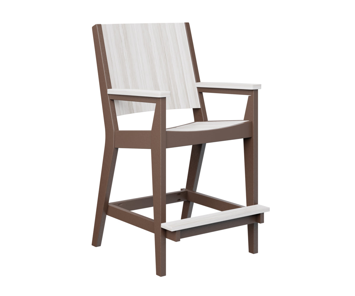 Berlin Gardens Mayhew Chat Bar Chair - Rustic Wooden Bar Stool for Kitchen Island, Pub & Outdoor Patio - Comfortable Counter Height Seating for Home & Commercial Use