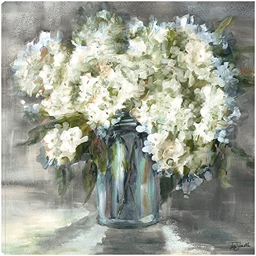 White and Taupe Hydrangeas Still Life