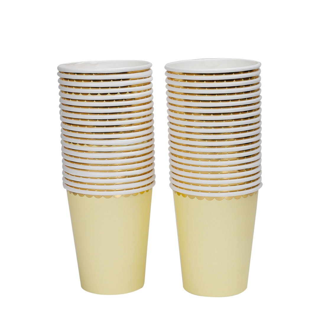 Gold Yellow Paper Cups 9oz - Sparkly Gold Foil Disposable Cups for Wedding, Party, Cocktail & Anniversary (40 Pack) - Elegant Drinkware for Celebrations, Bridal Showers & Special Events