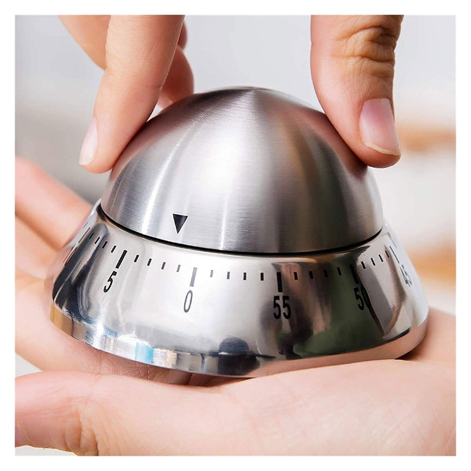 Kitchen Timer with Loud Alarm - No Batteries Required, Magnetic Backing & Stainless Steel Body - Countdown Timer for Cooking, Baking, and Meal Prep - Perfect for Chefs and Home Cooks