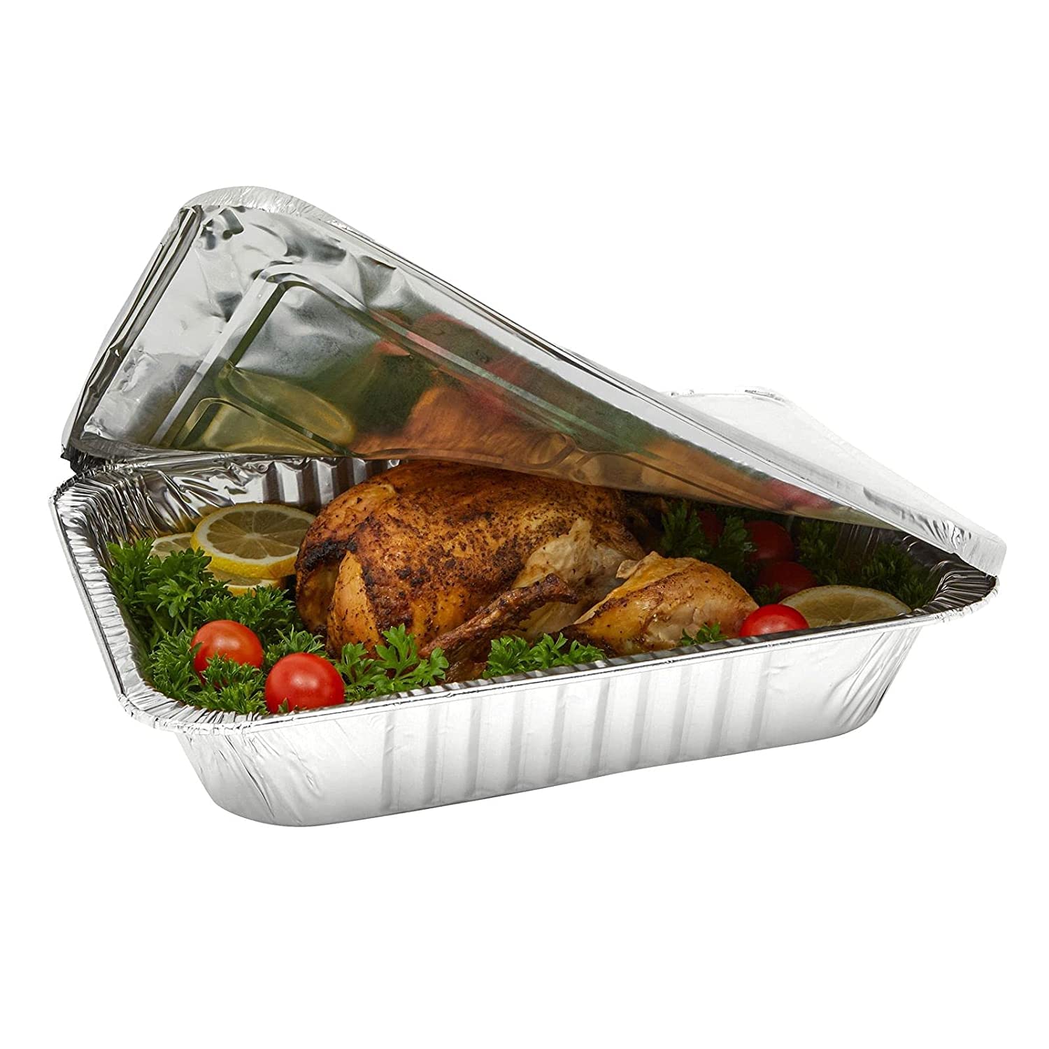 Disposable Aluminum Pans 9x13 Inches Deep Half Size with Lids - Set of 40 Heavy Duty Baking Pans for Thanksgiving, Christmas & Holidays - Perfect for Roasting Turkey, Baking Casseroles, Meal Prep & Food Storage