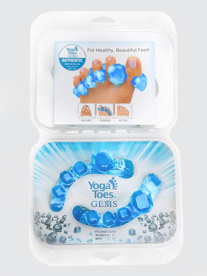 YogaToes Gems Toe Separators - Sapphire Blue | Professional Toe Stretcher for Yoga, Pedicures & Foot Pain Relief | Perfect for Home Spa, Post-Workout Recovery & Reflexology