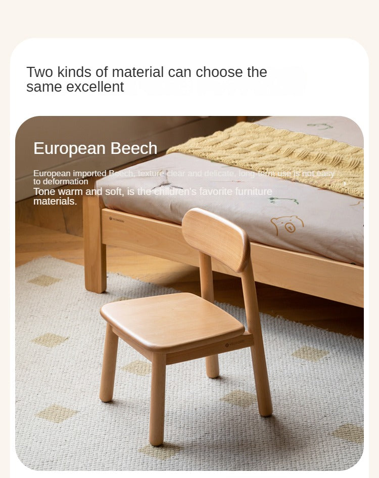 Premium Solid Oak & Beech Wood Kids Small Chair - Durable & Safe for Toddlers - Perfect for Playrooms, Bedrooms & Classrooms
