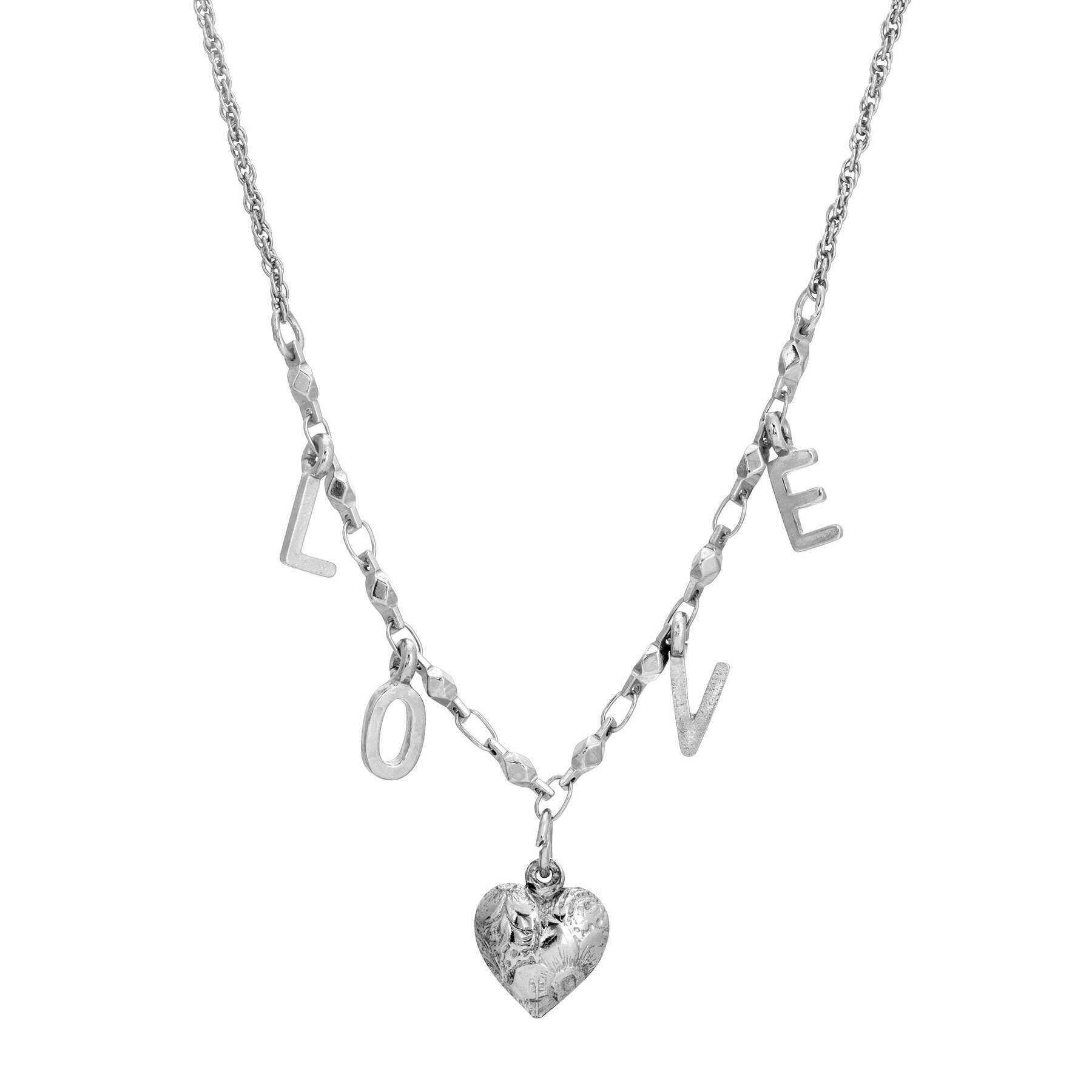 1928 Love Initials Heart Pendant Necklace for Women - Personalized A-Z Letter Jewelry Gift - 16
