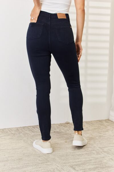 Judy Blue High Waisted Tummy Control Skinny Jeans for Women - Stretch Denim, Garment Washed, Comfort Fit (Plus Size Available) - Perfect for Work, Date Night & Casual Outings