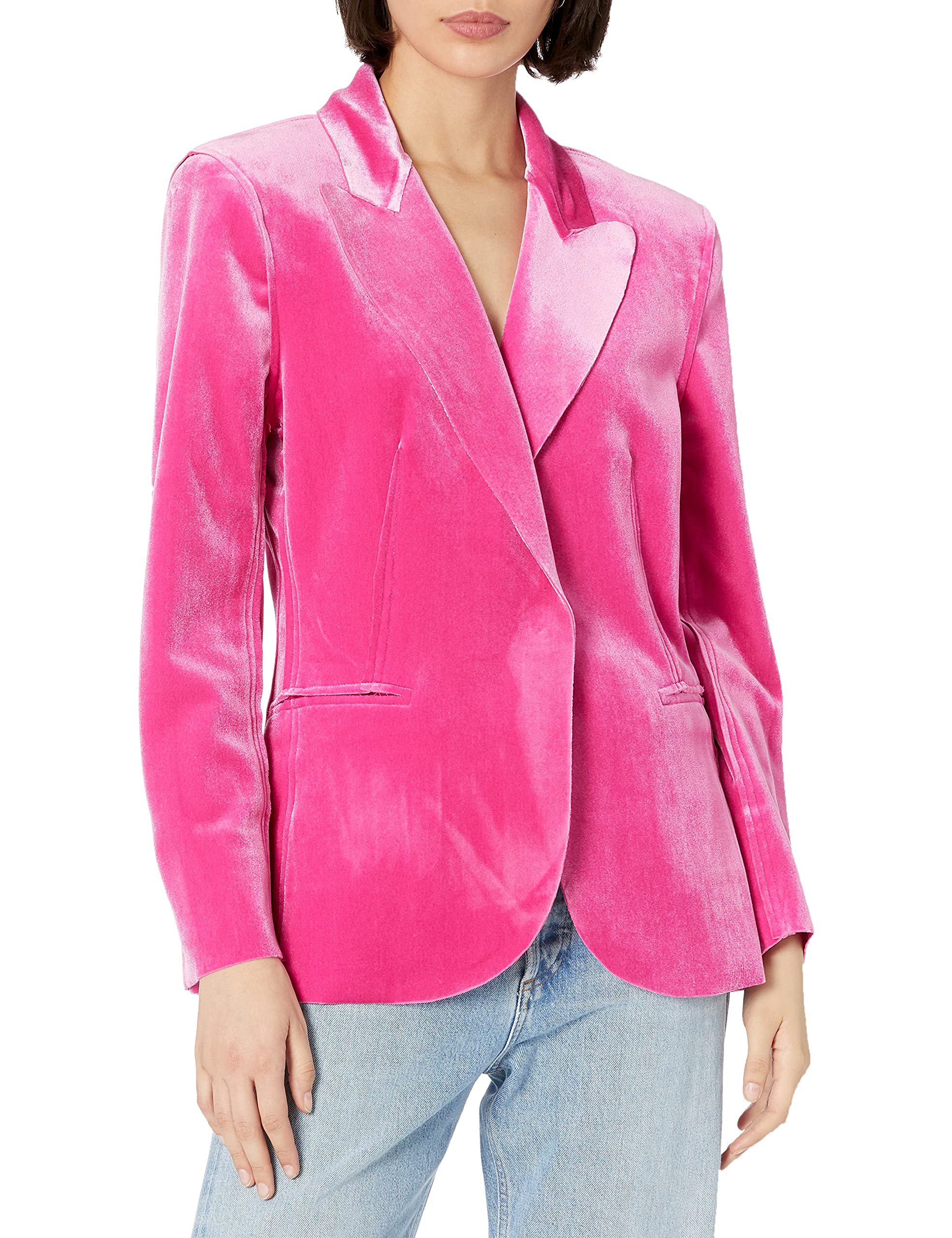 Norma Kamali Women's Single Breasted Blazer Jacket - Classic Tailored Fit for Office, Business & Formal Occasions