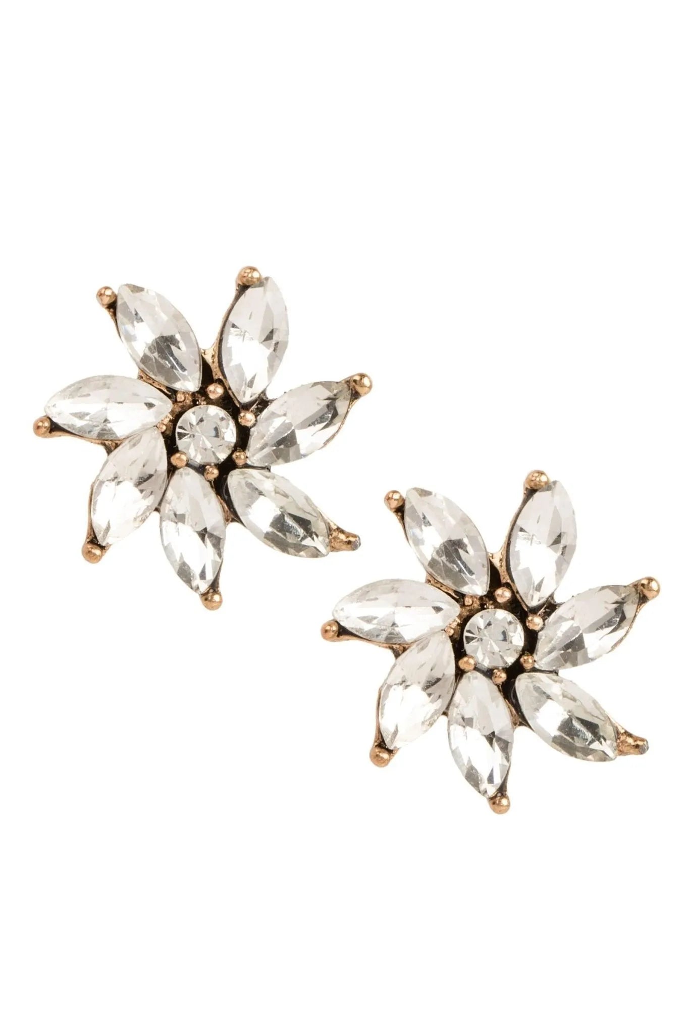 Elegant Crystal Flower Earrings for Women - Hypoallergenic Dainty Floral Stud Earrings - Perfect for Weddings, Parties & Everyday Wear